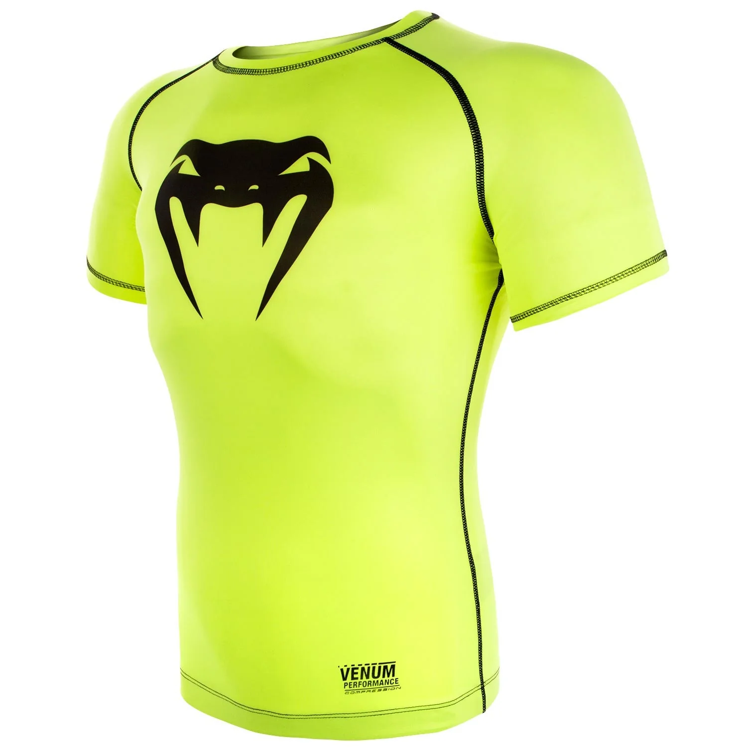 Venum Contender 3.0 Compression T-shirt - Short Sleeves - Neo Yellow/Black - Image 2