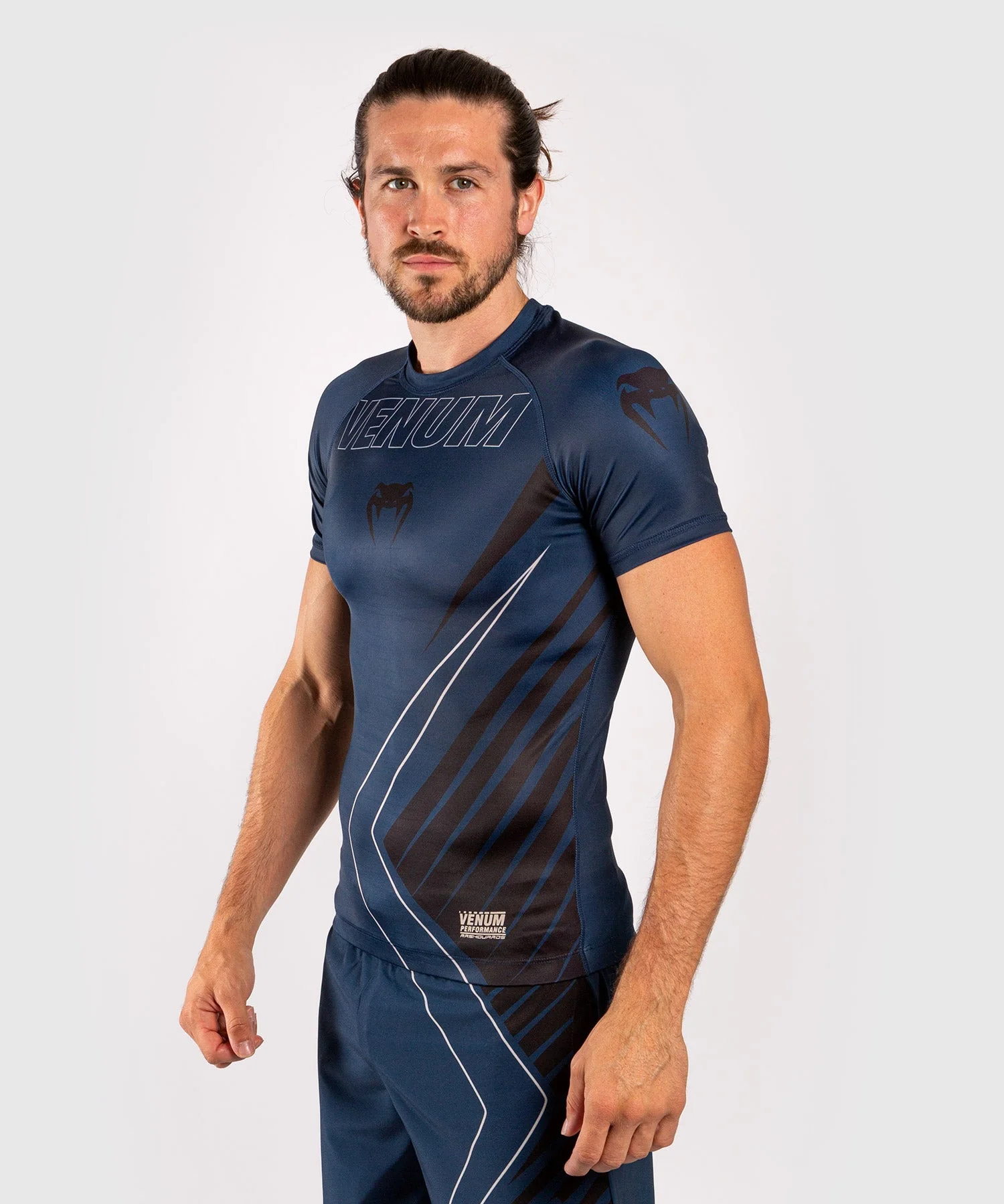 Venum Contender 5.0 Rashguard - Short sleeves - Navy/Sand - Image 2