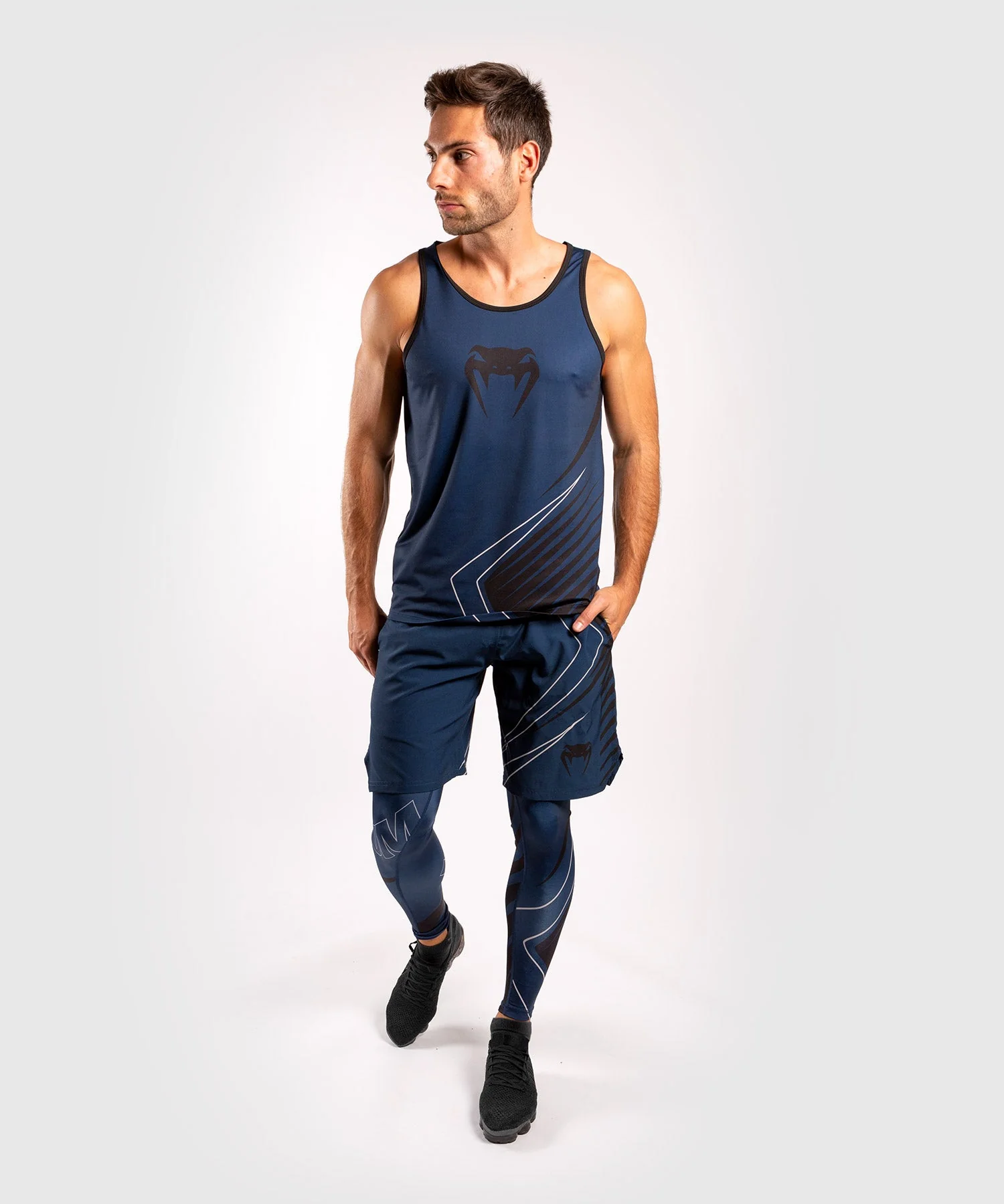 Venum Contender 5.0 Tights - Navy/Sand - Image 7