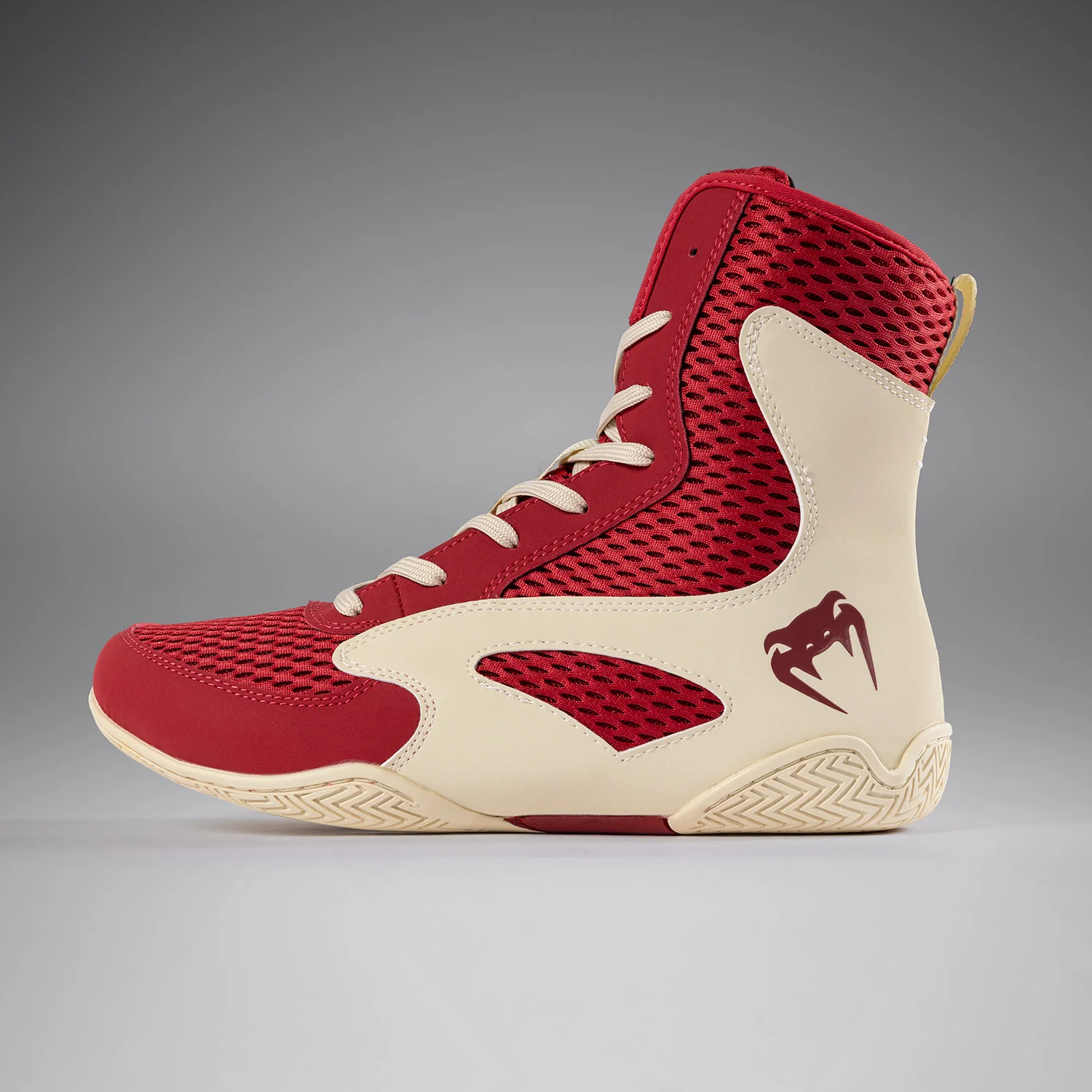 Venum Contender Boxing Shoes - Ruby Red/ Ivory - Image 2