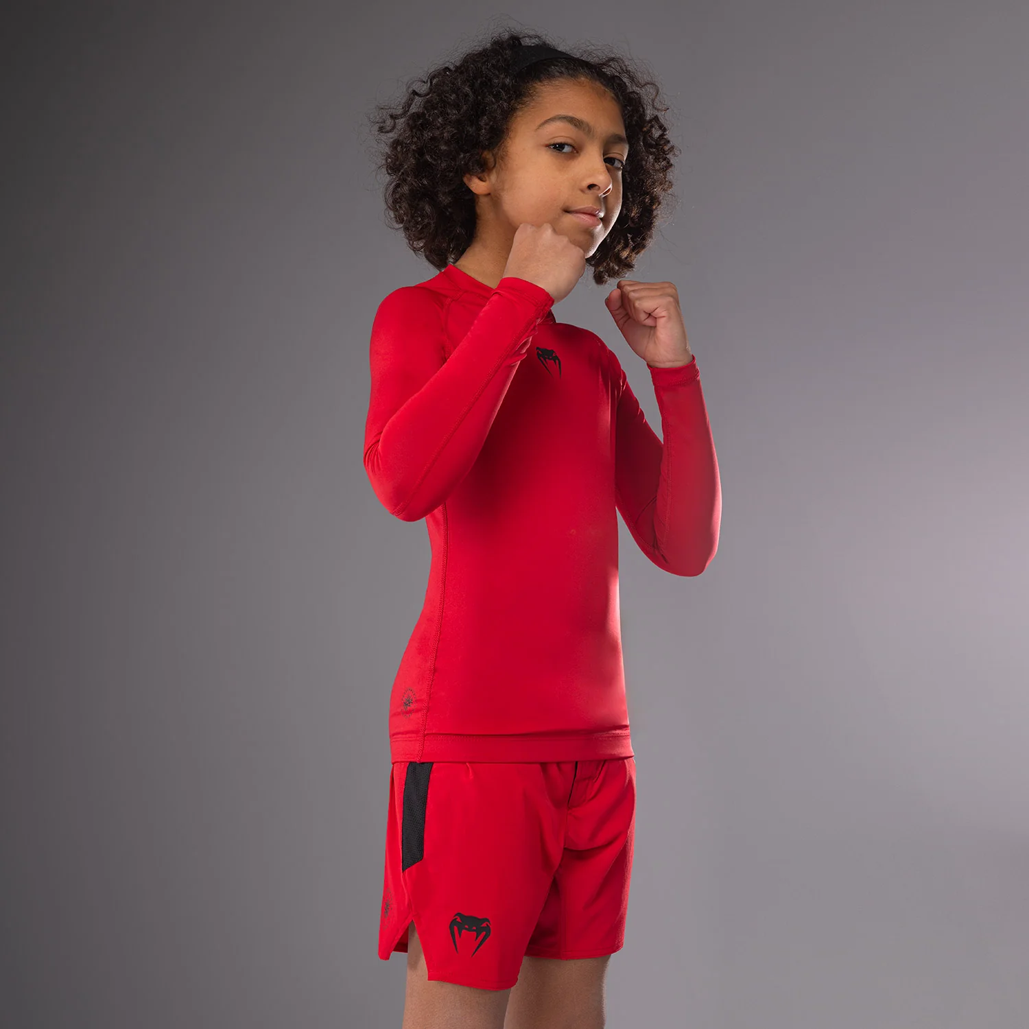 Venum Contender Kids Rashguards Long Sleeves - Cherry Red - Image 4