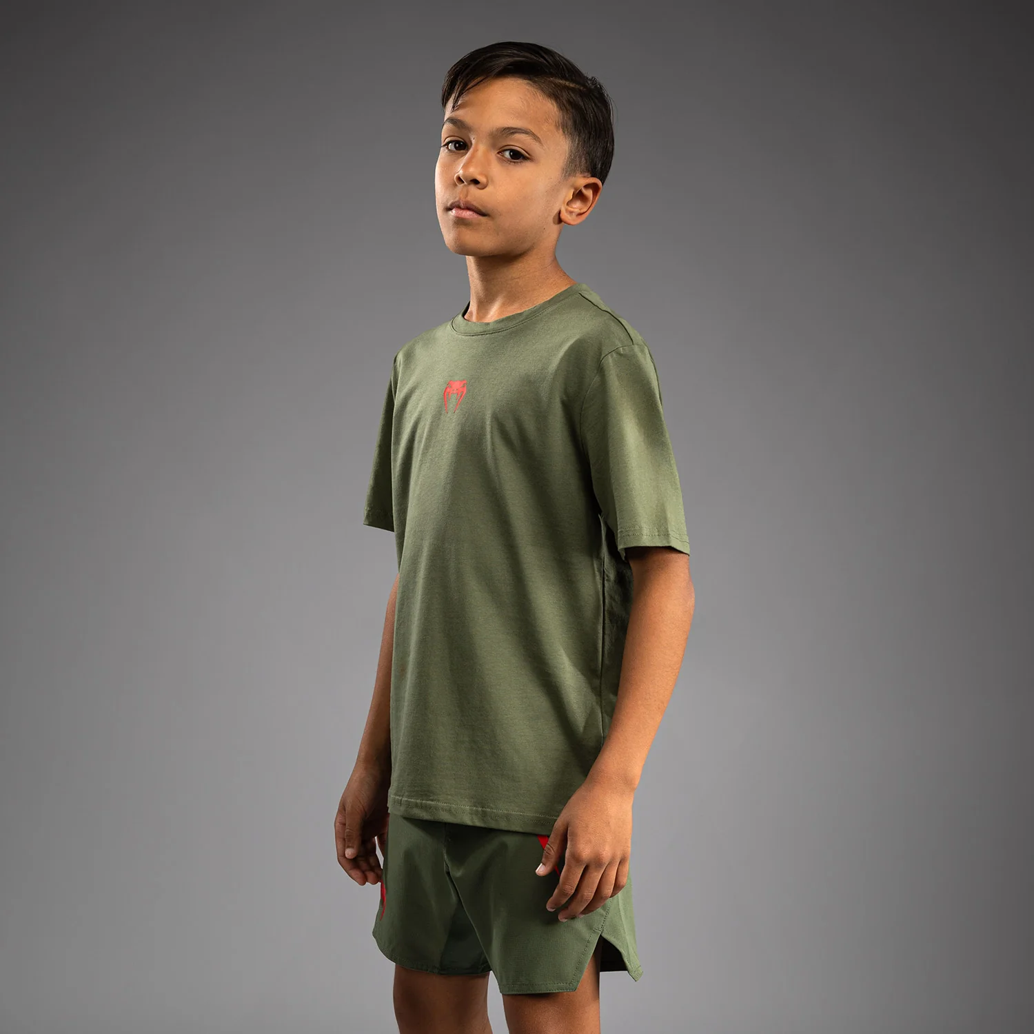 Venum Contender Kids T-shirt - Army Green/Orange - Image 4