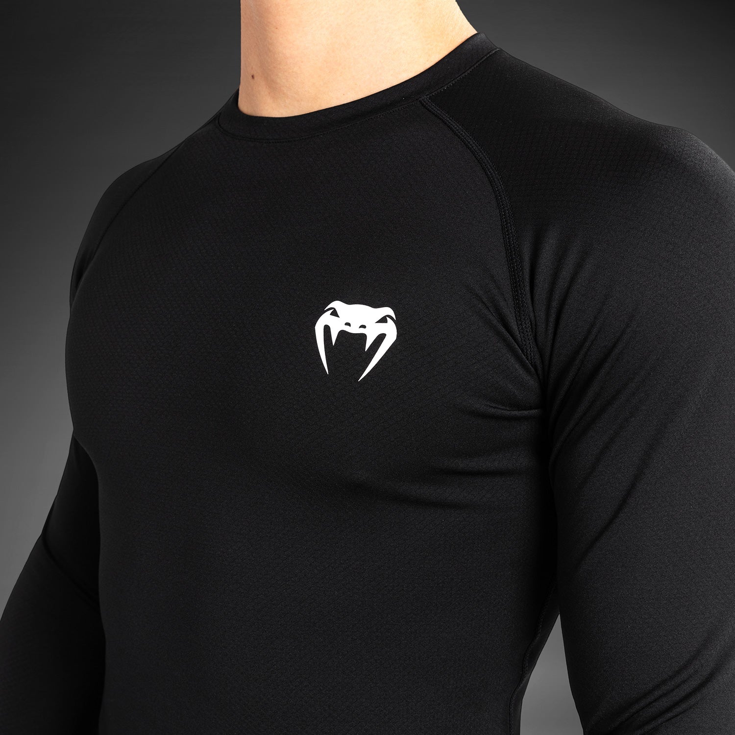 Venum Contender Men’s Long Sleeve Rashguard - Black/White - Image 6