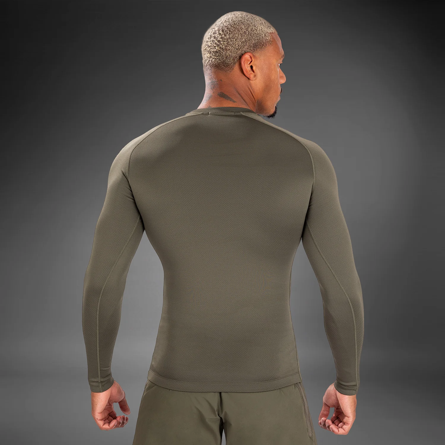 Venum Contender Men’s Long Sleeve Rashguard - Khaki - Image 5