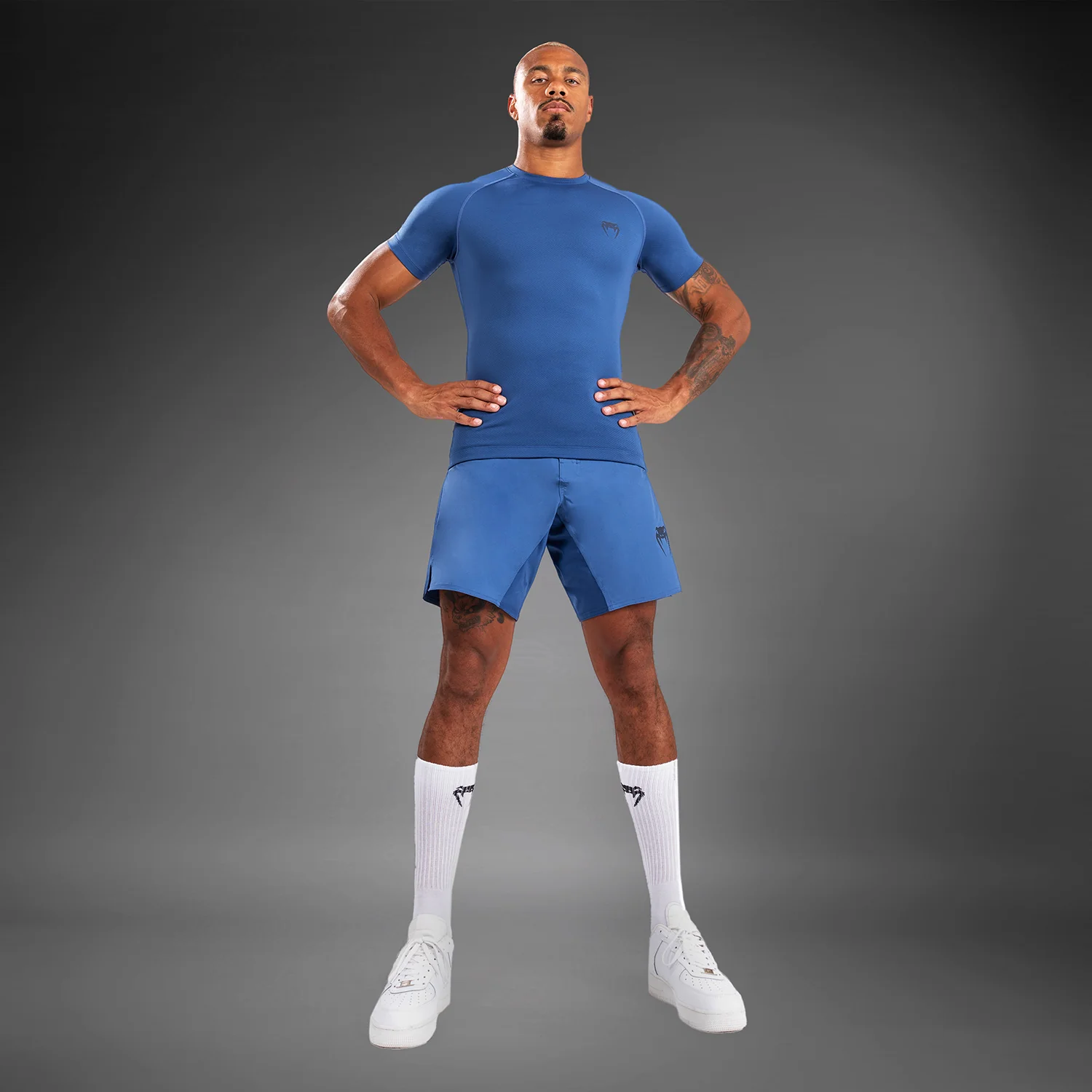 Venum Contender Men’s Short Sleeve Rashguard - Blue - Image 3