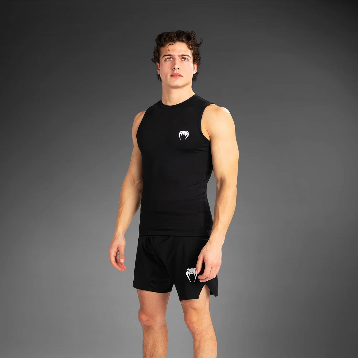 Venum Contender Men’s Sleeveless Rashguard - Black/White - Image 4