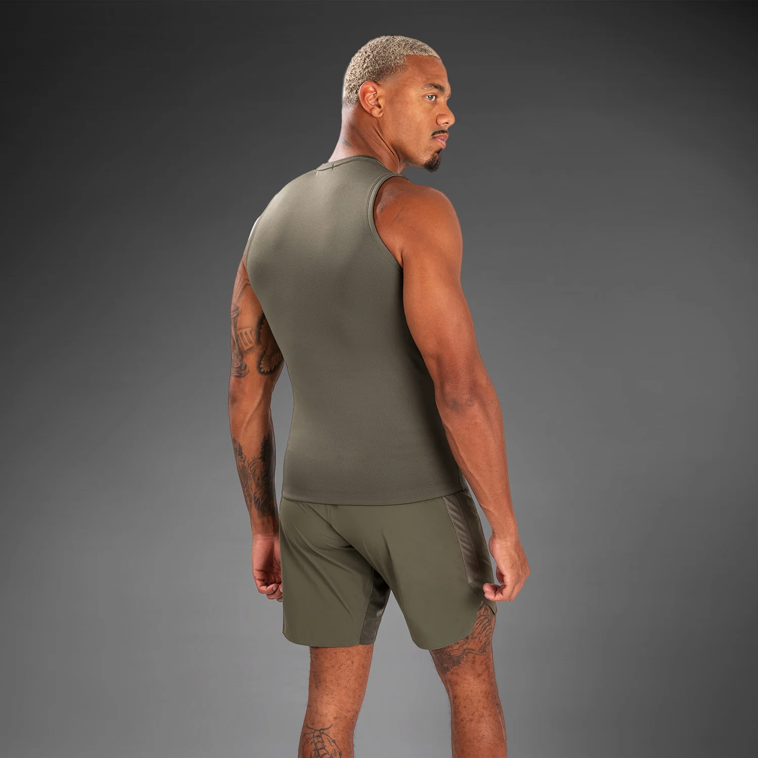 Venum Contender Men’s Sleeveless Rashguard - Khaki - Image 4