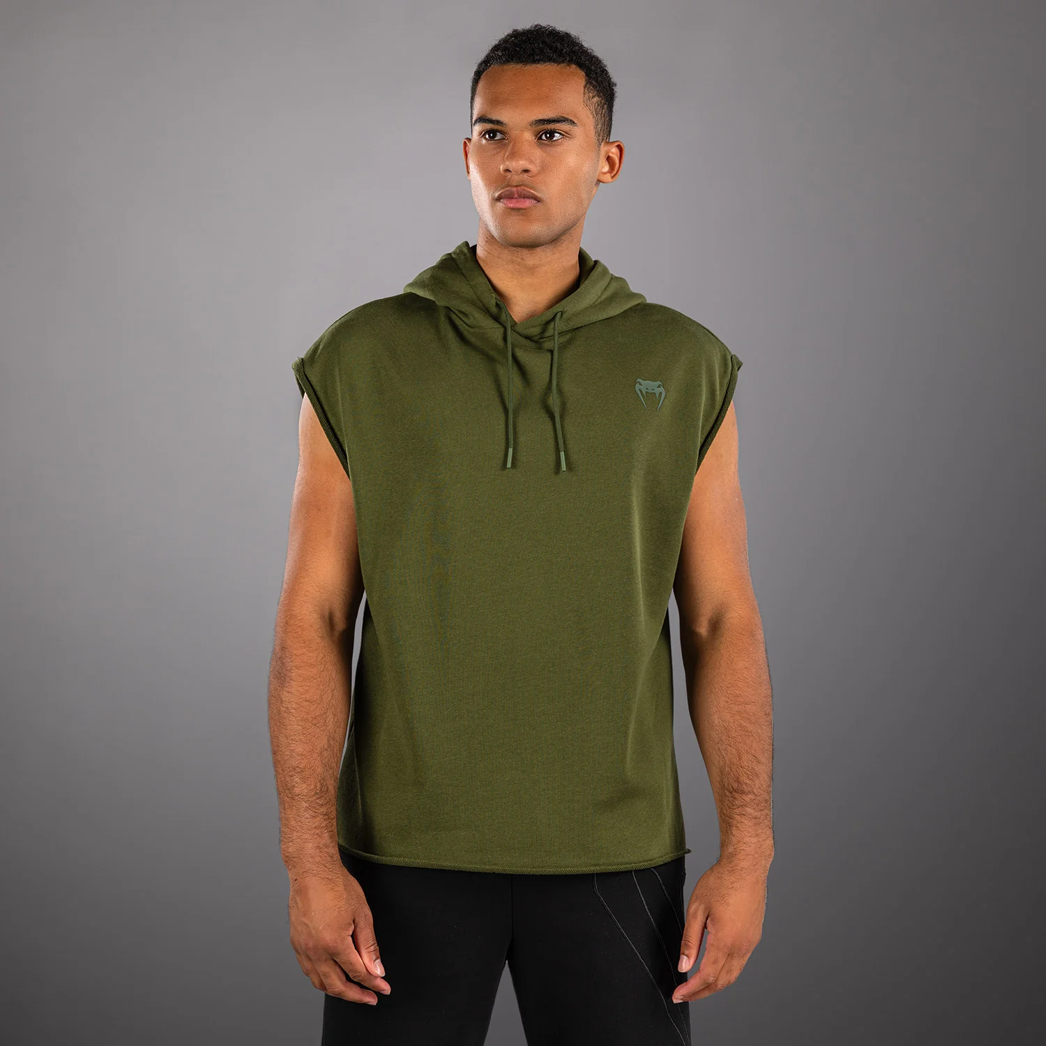 Venum Divide Sleeveless Hoodie - Military Green - Image 2