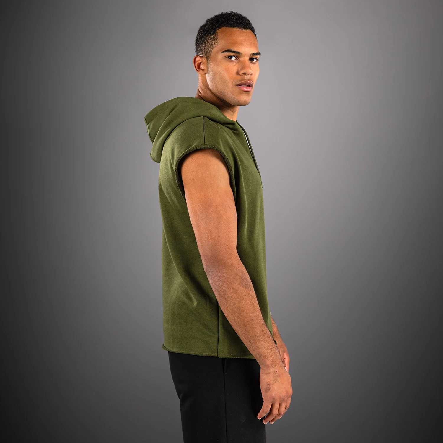 Venum Divide Sleeveless Hoodie - Military Green - Image 4