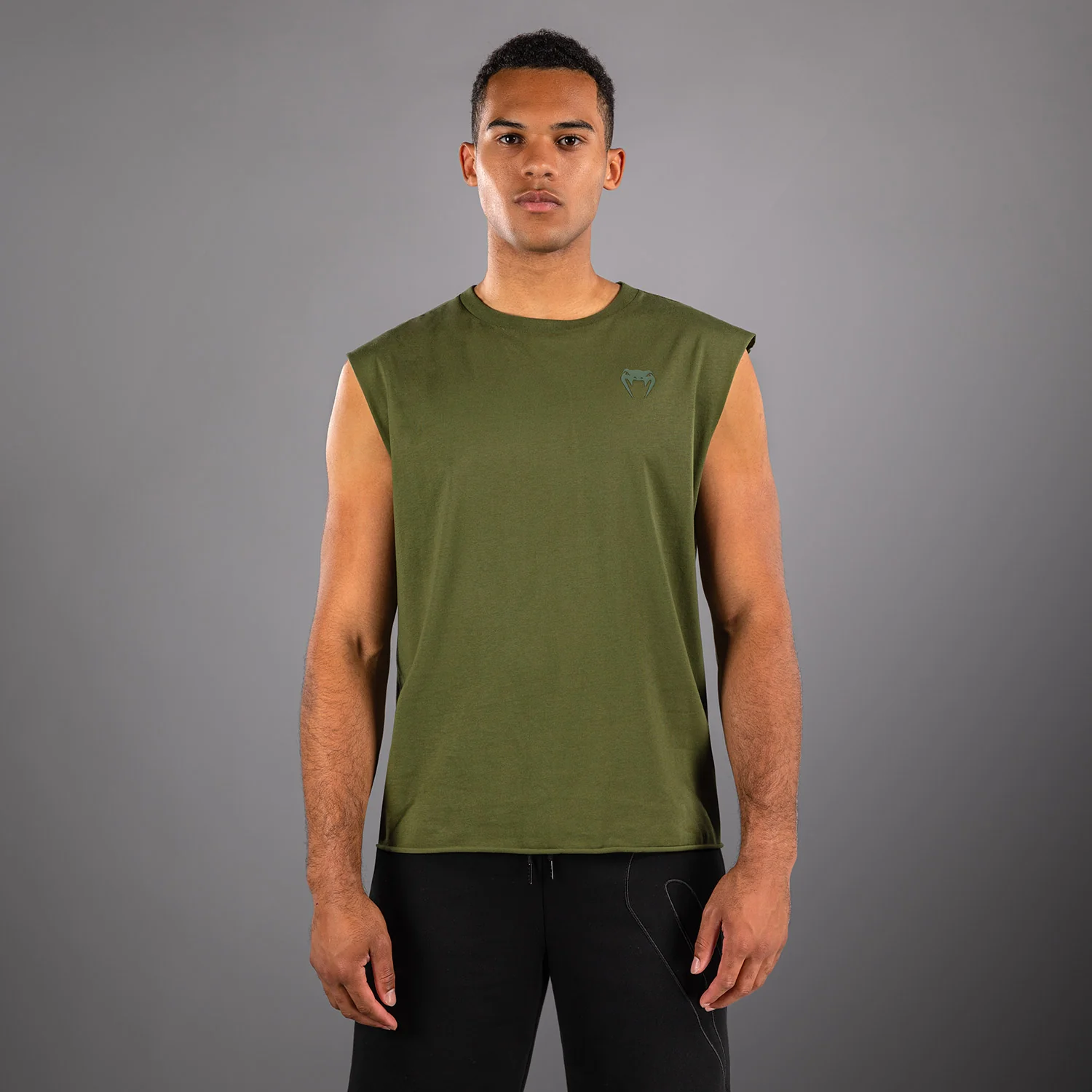 Venum Divide Sleeveless T-Shirt - Military Green - Image 2