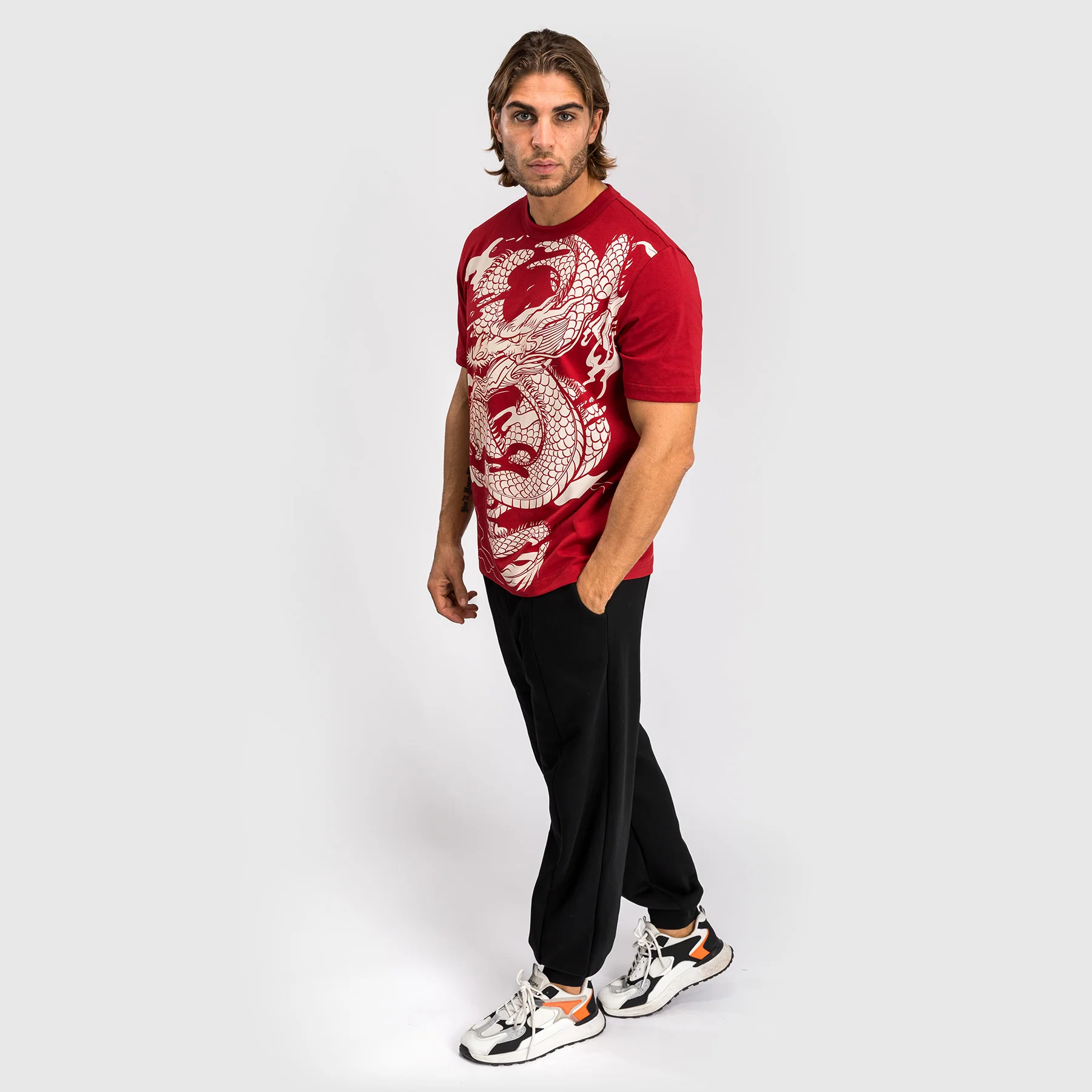 Venum Dragon’s Flight Men’s T-Shirt - Cherry Red/Cream White - Image 2