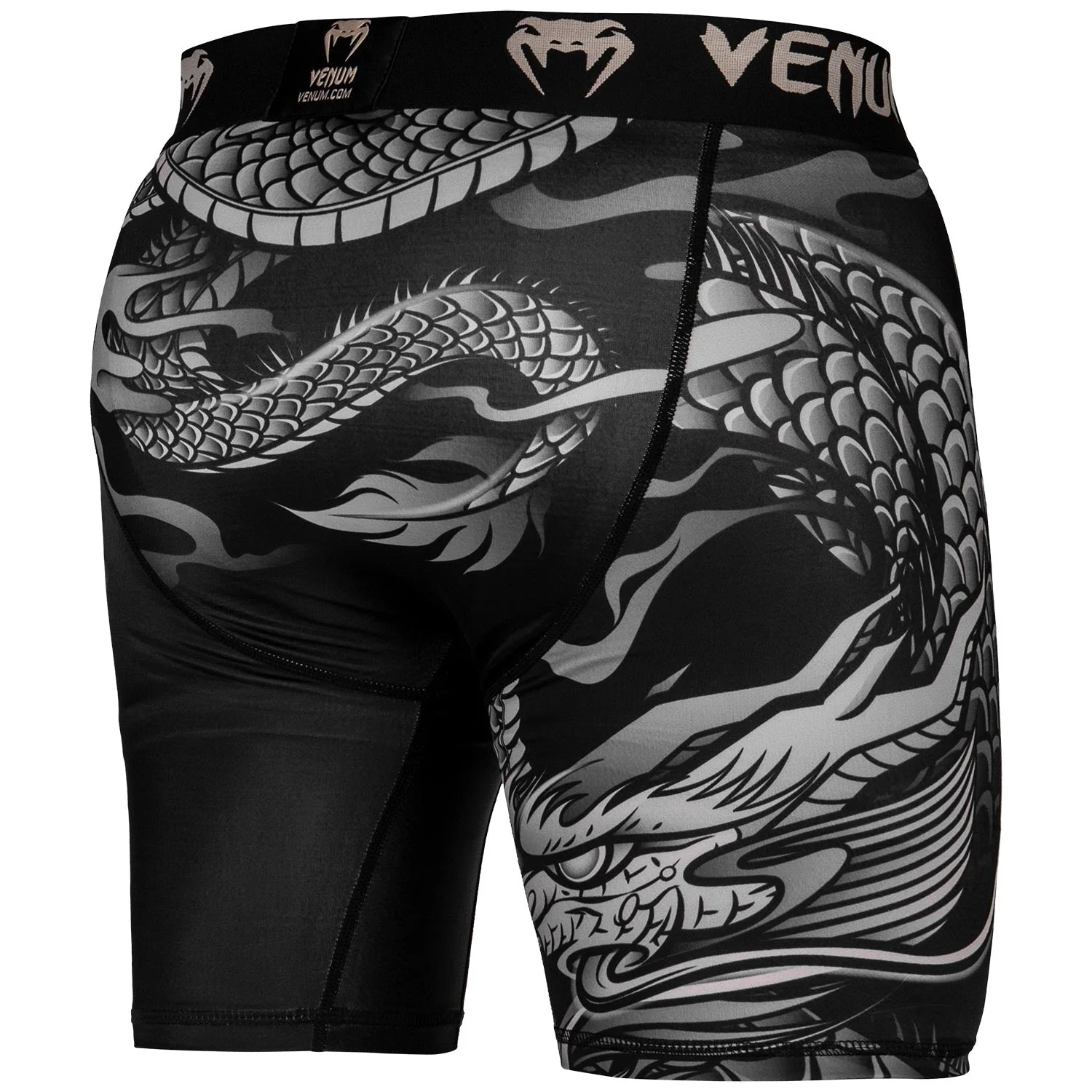 Venum Dragon's Flight Compression Shorts - Black/Sand - Image 4