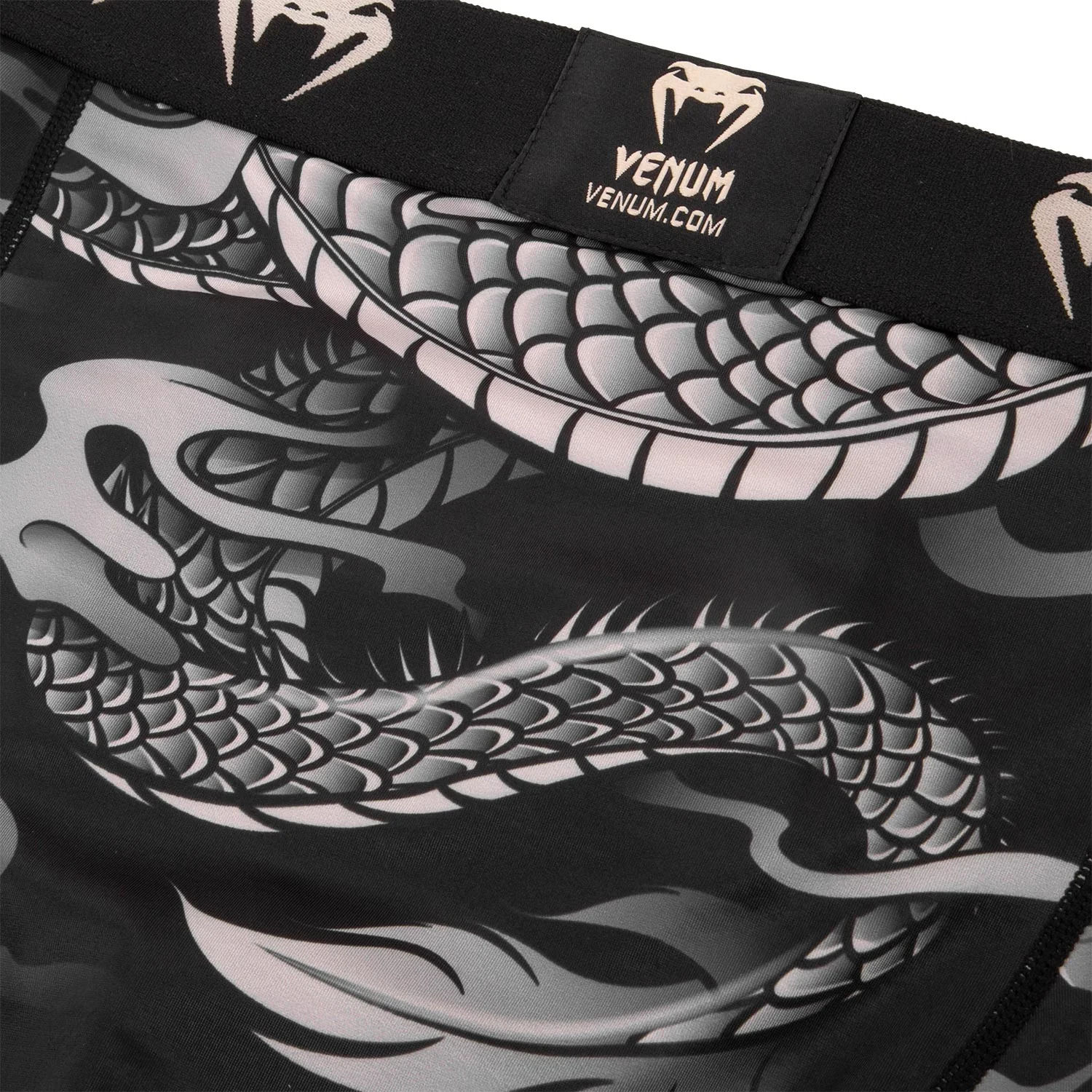 Venum Dragon's Flight Compression Shorts - Black/Sand - Image 6