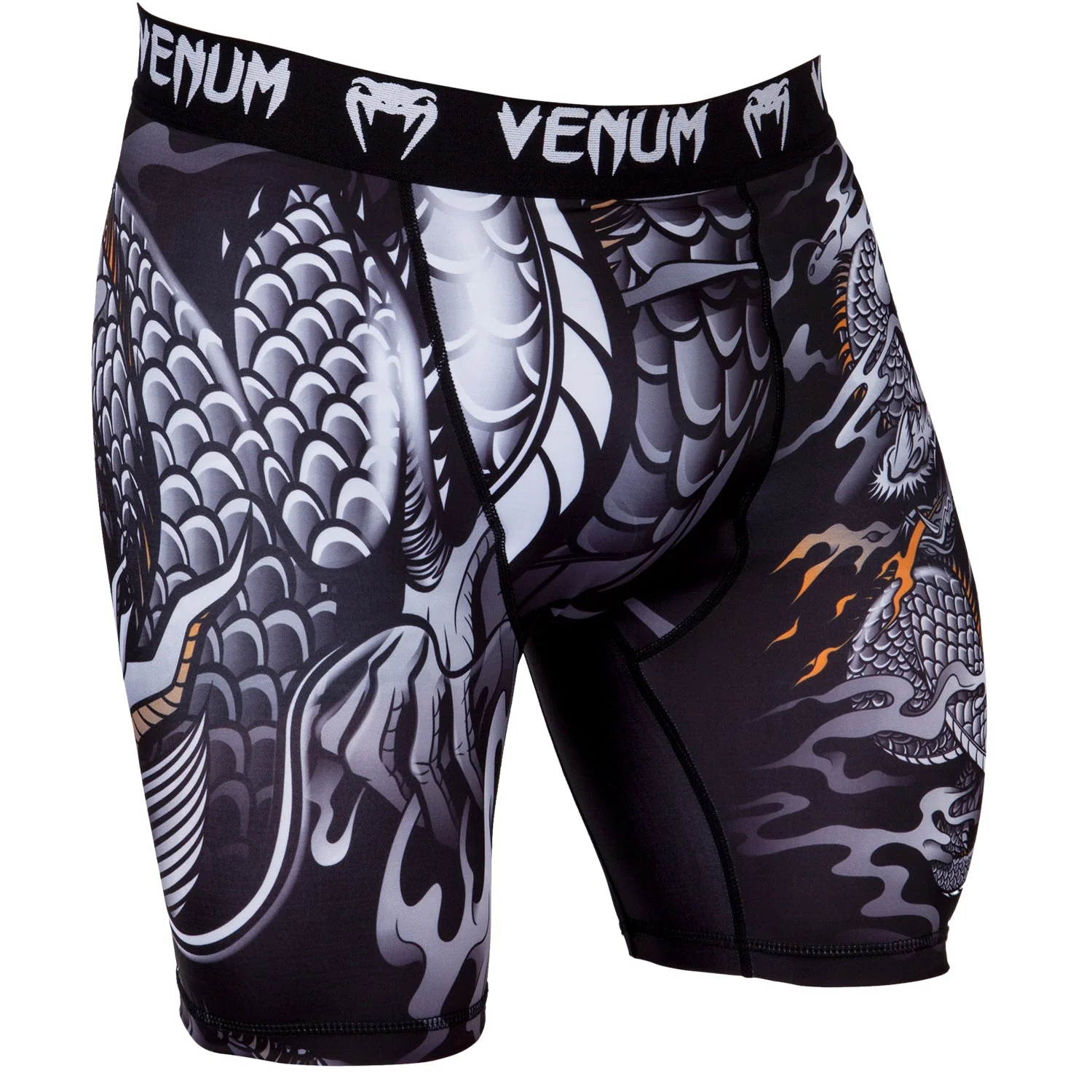 Venum Dragon's Flight Compression Shorts - Black/White - Image 2