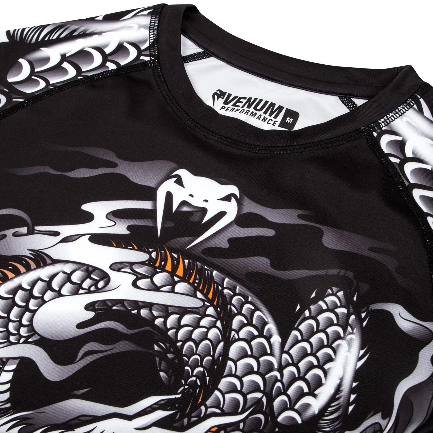 Venum Dragon's Flight Rashguard - Short Sleeves - Black/White - Image 5