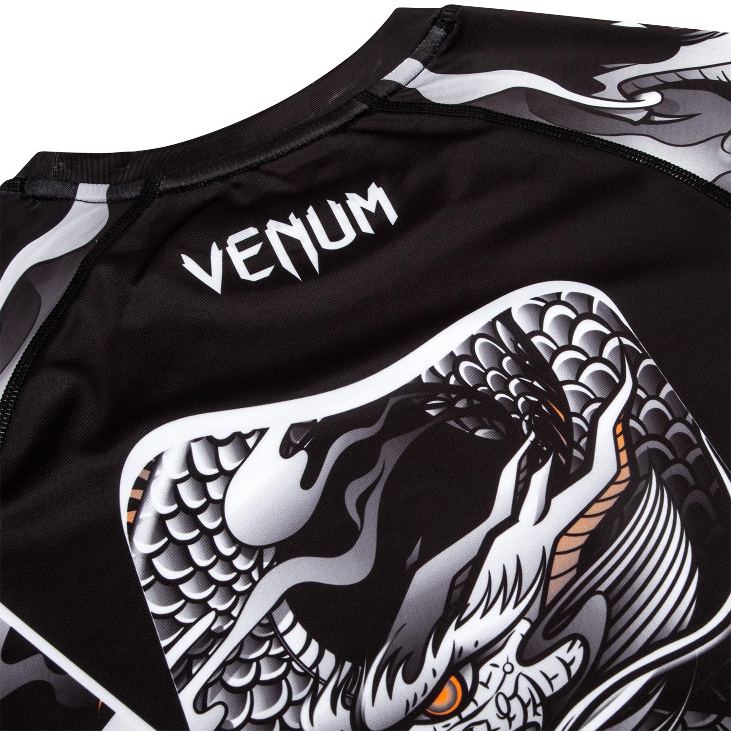 Venum Dragon's Flight Rashguard - Short Sleeves - Black/White - Image 6