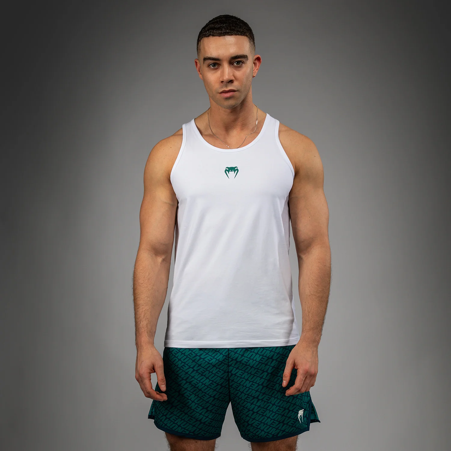 Venum Echo Tank Top - White/Emerald Green - Image 2