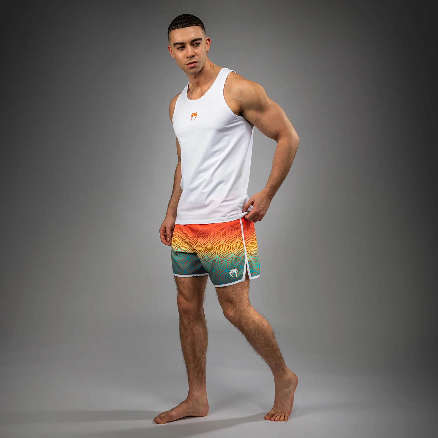 Venum Echo Tank Top - White/Orange Sunset - Image 2