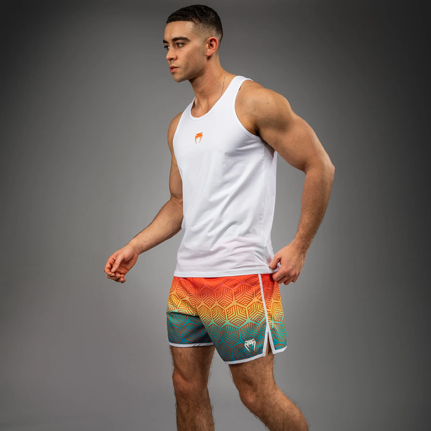 Venum Echo Tank Top - White/Orange Sunset - Image 3