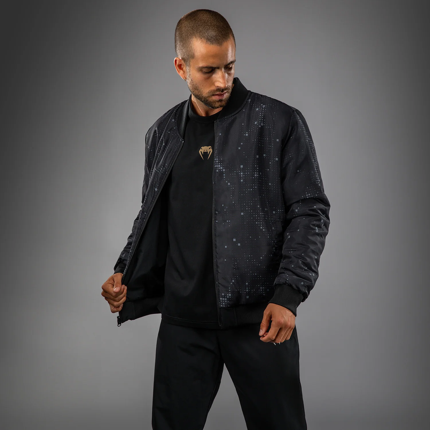 Venum Eclipse Bomber Jacket - Black/Ivory - Image 11