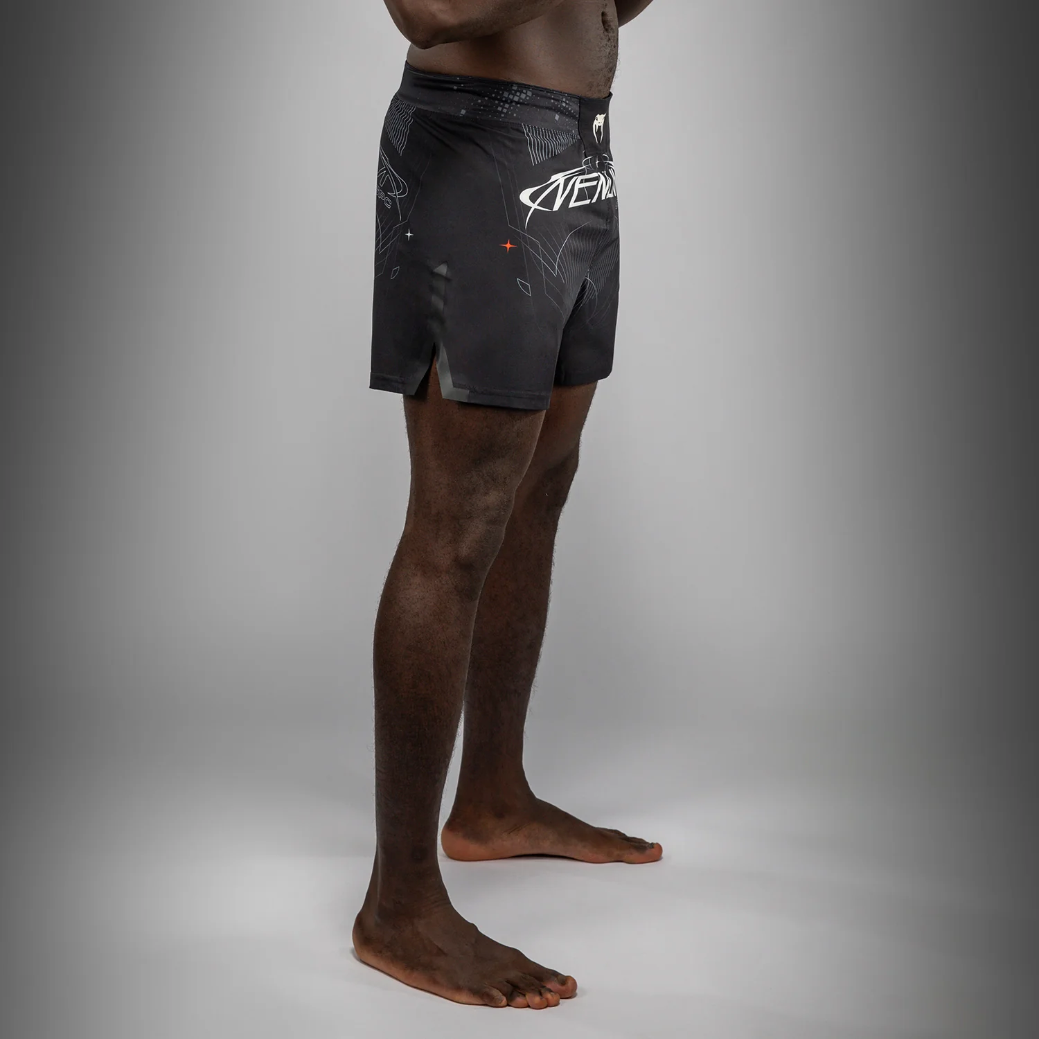 Venum Eclipse Fight Shorts - Black/Ivory - Image 2