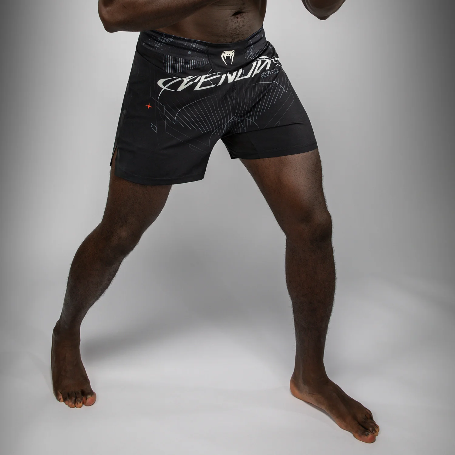 Venum Eclipse Fight Shorts - Black/Ivory - Image 9