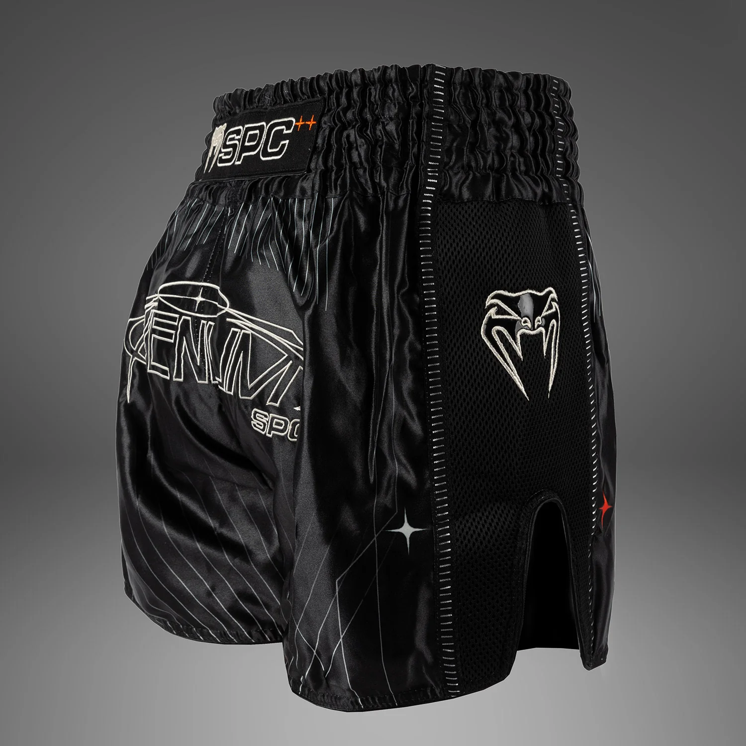 Venum Eclipse Muay Thai Shorts - Black/Ivory - Image 2