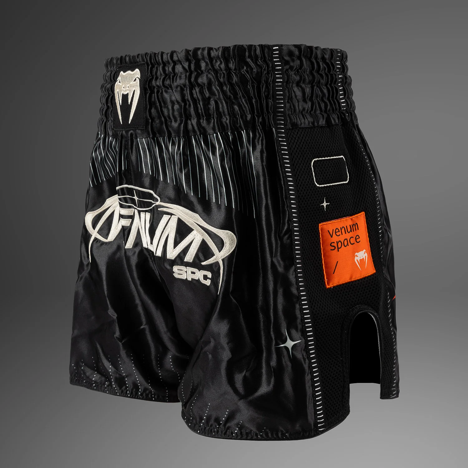 Venum Eclipse Muay Thai Shorts - Black/Ivory - Image 4