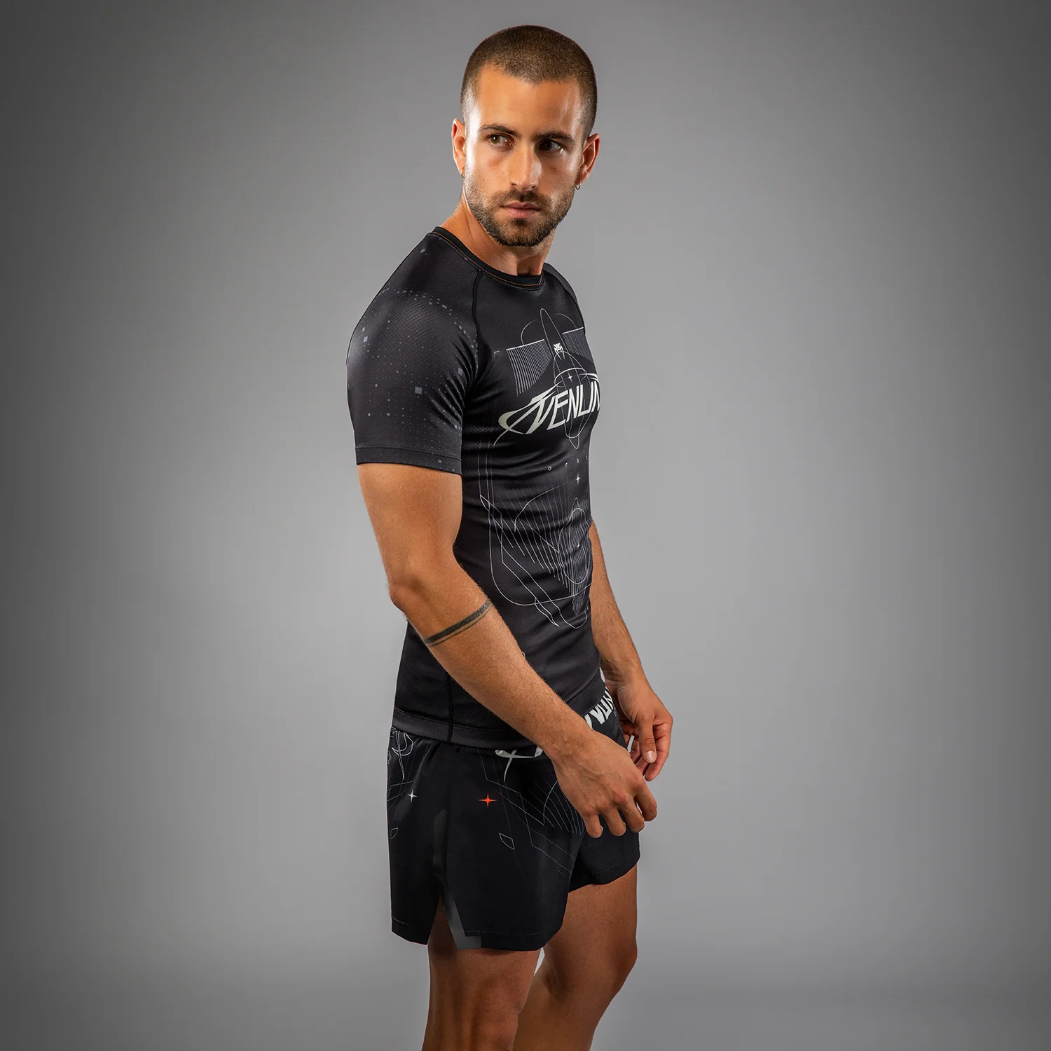 Venum Eclipse Short Sleeve Rashguard - Black/Ivory - Image 2