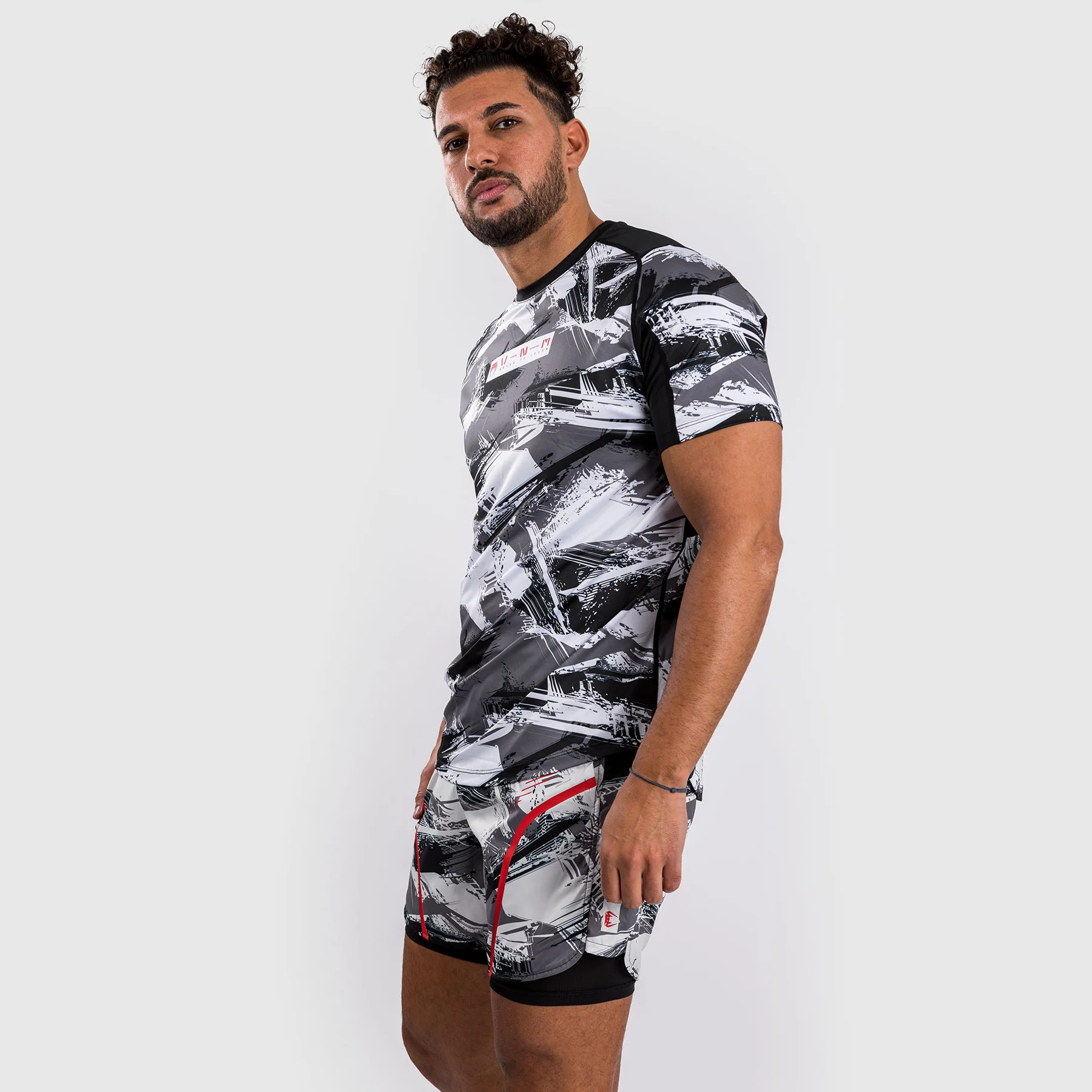Venum Electron 3.0 Dry-Tech t-shirt - Grey/Red - Image 3