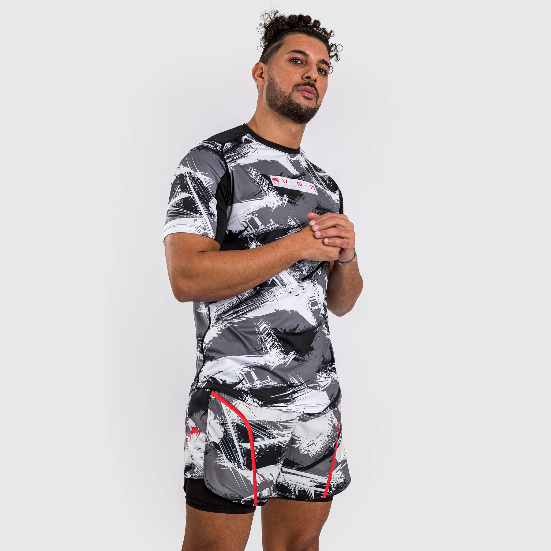 Venum Electron 3.0 Dry-Tech t-shirt - Grey/Red - Image 5