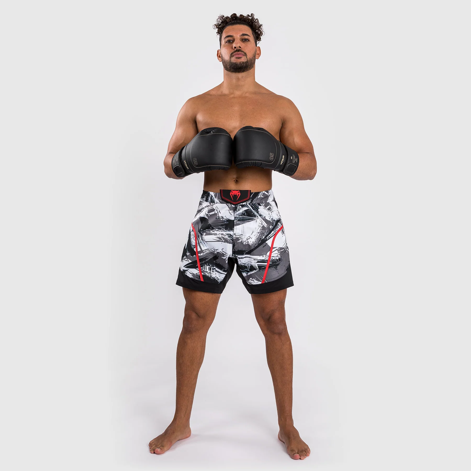 Venum Electron 3.0 Fight Shorts - Grey/Red - Image 3
