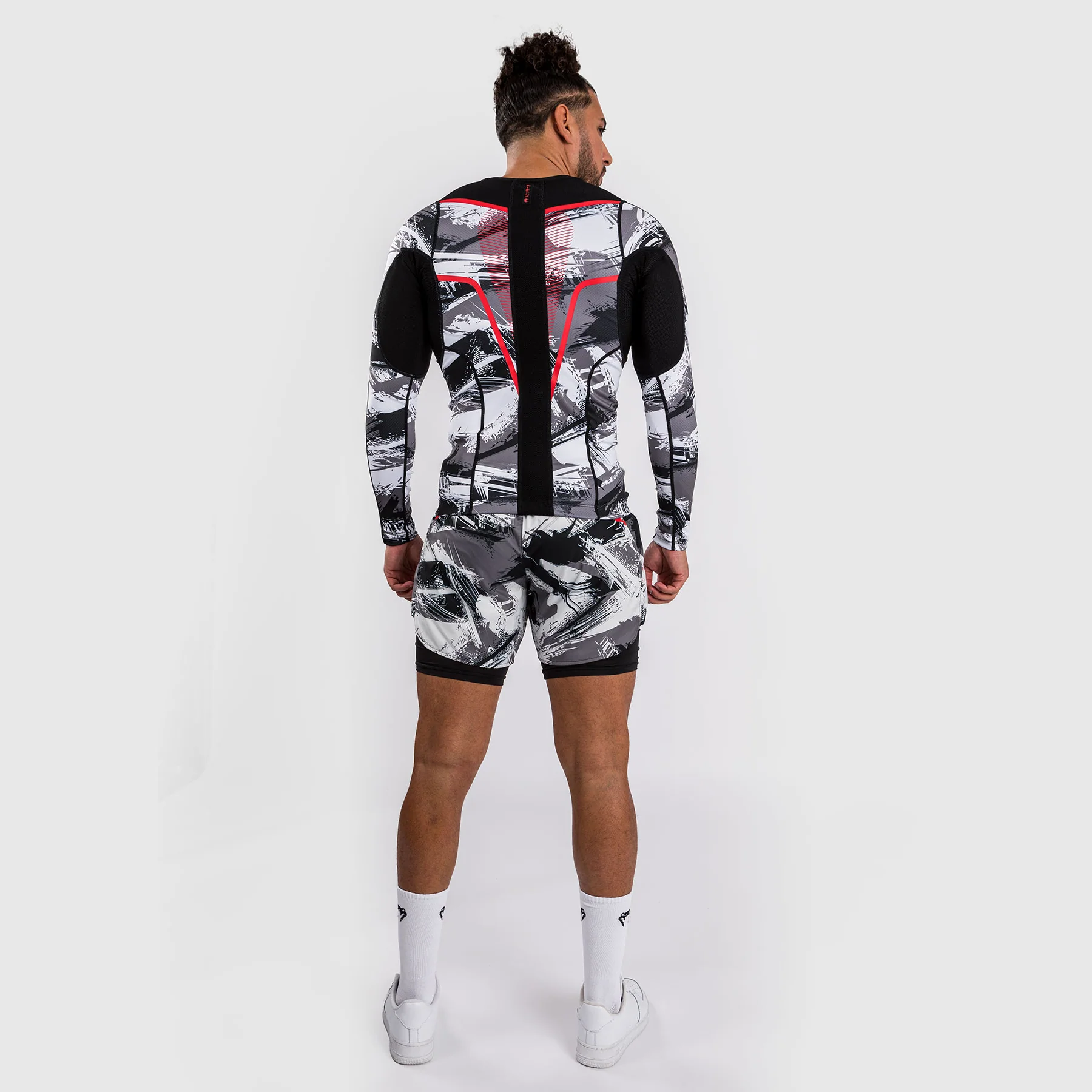 Venum Electron 3.0 Long Sleeve Rashguard - Grey/Red - Image 5