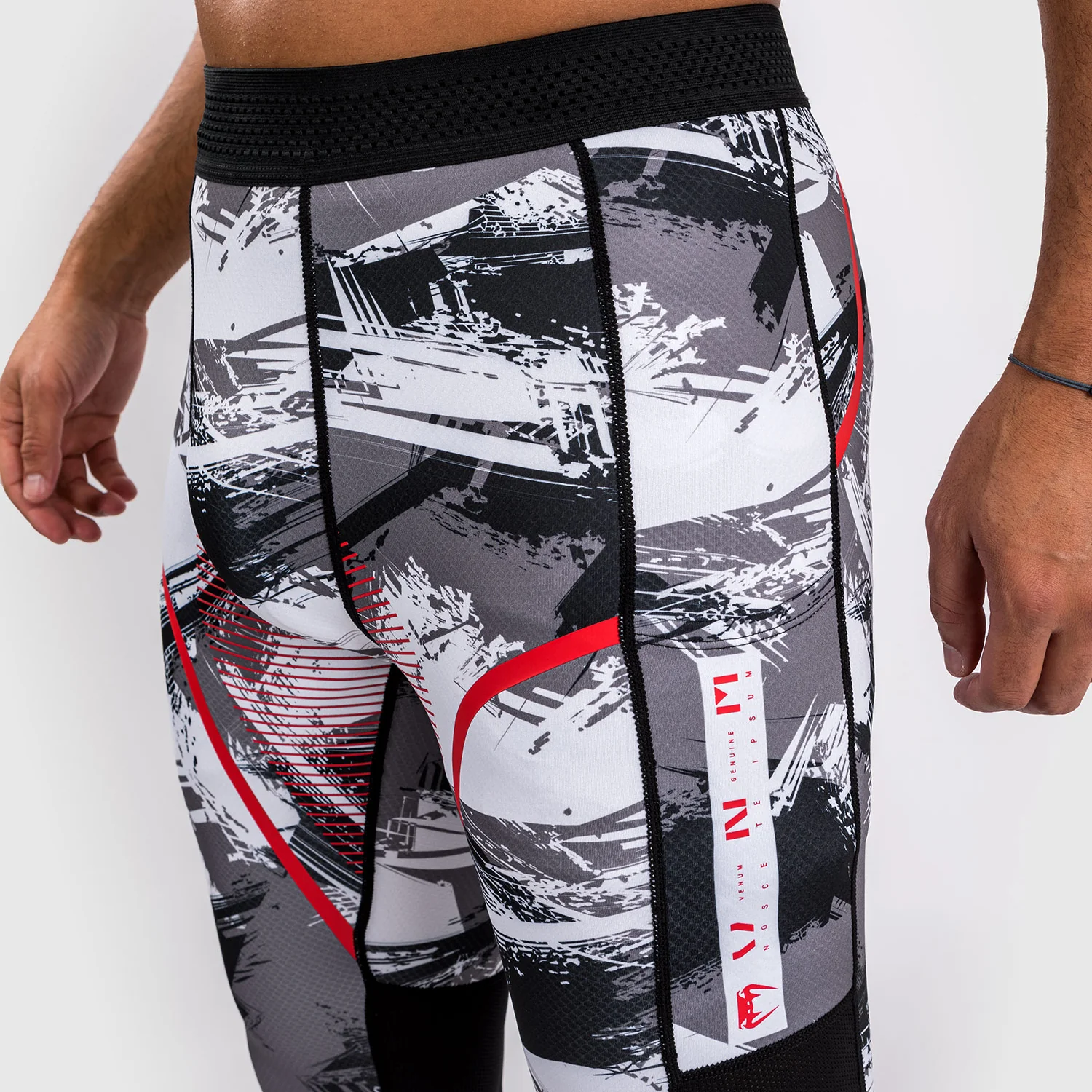 Venum Electron 3.0 Spats - Grey/Red - Image 5