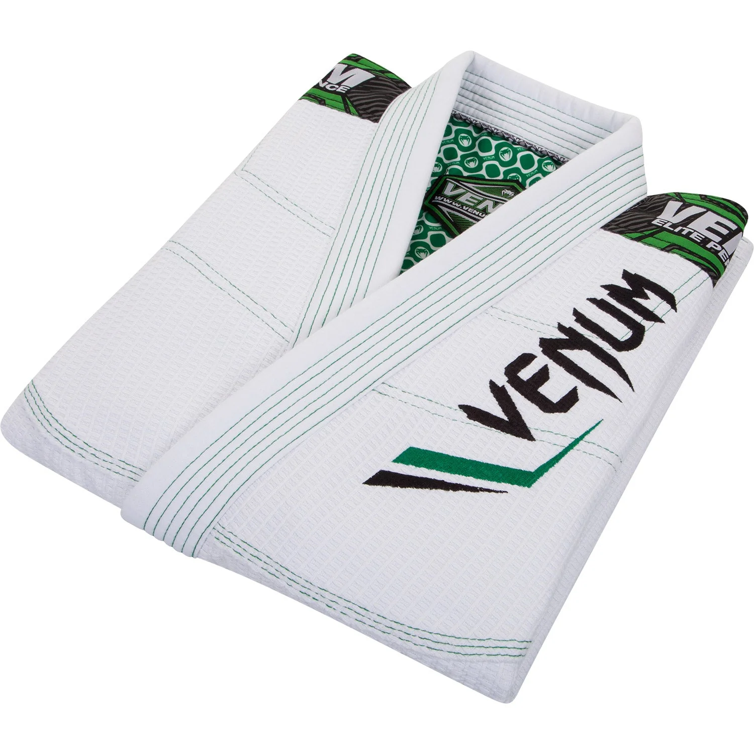 Venum Elite BJJ Gi - White/Green - Image 3