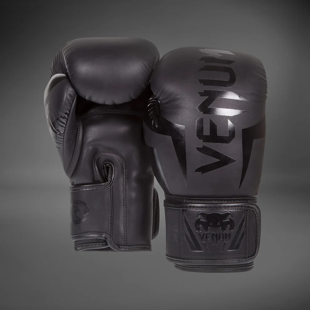 Venum Elite Boxing Gloves - Black - Image 2