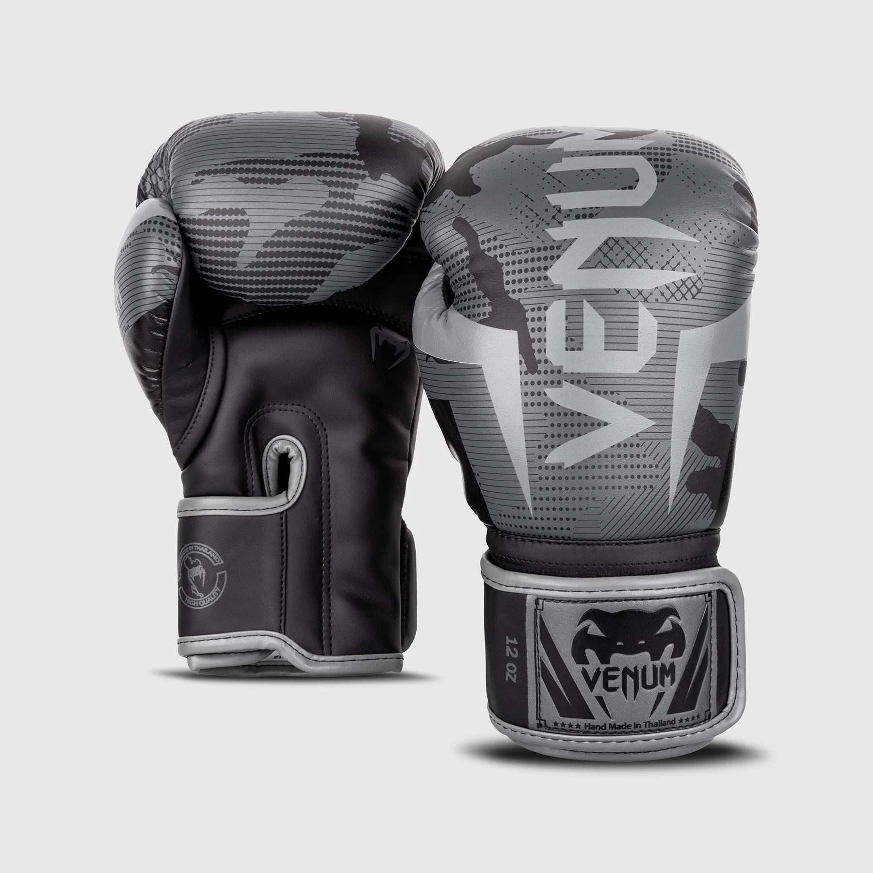 Venum Elite Boxing Gloves - Grey/Camo
