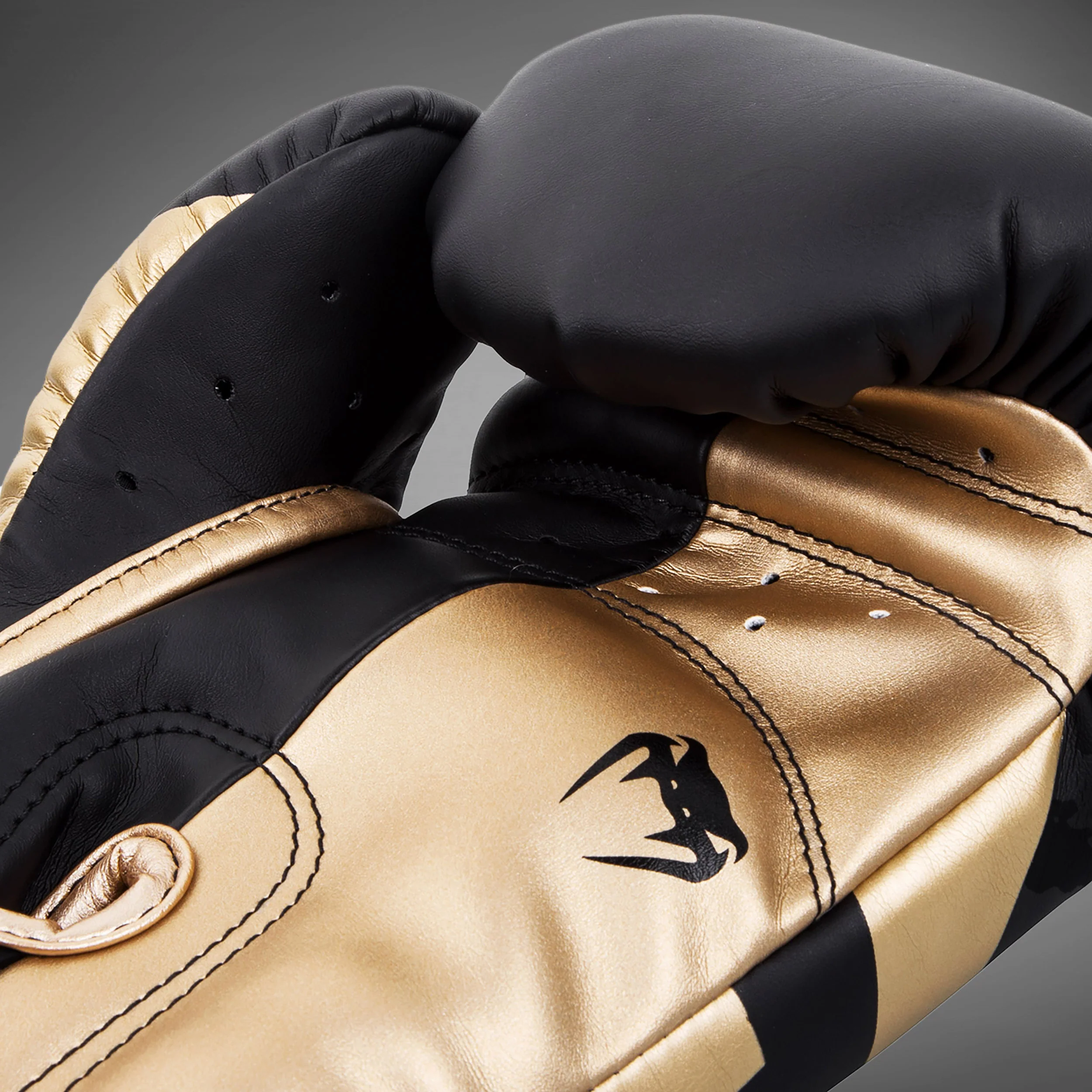 Venum Elite Boxing Gloves - Black/Gold - Image 4
