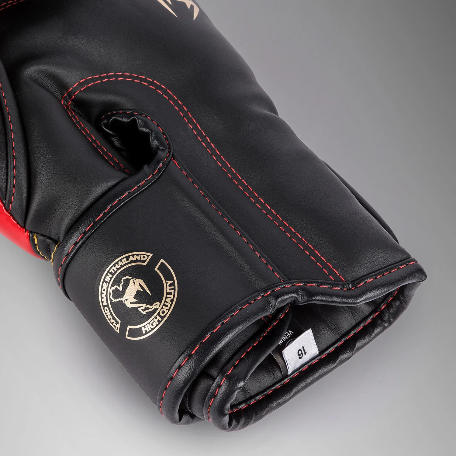 Venum Elite Boxing Gloves - Black/Gold/Red - Image 7