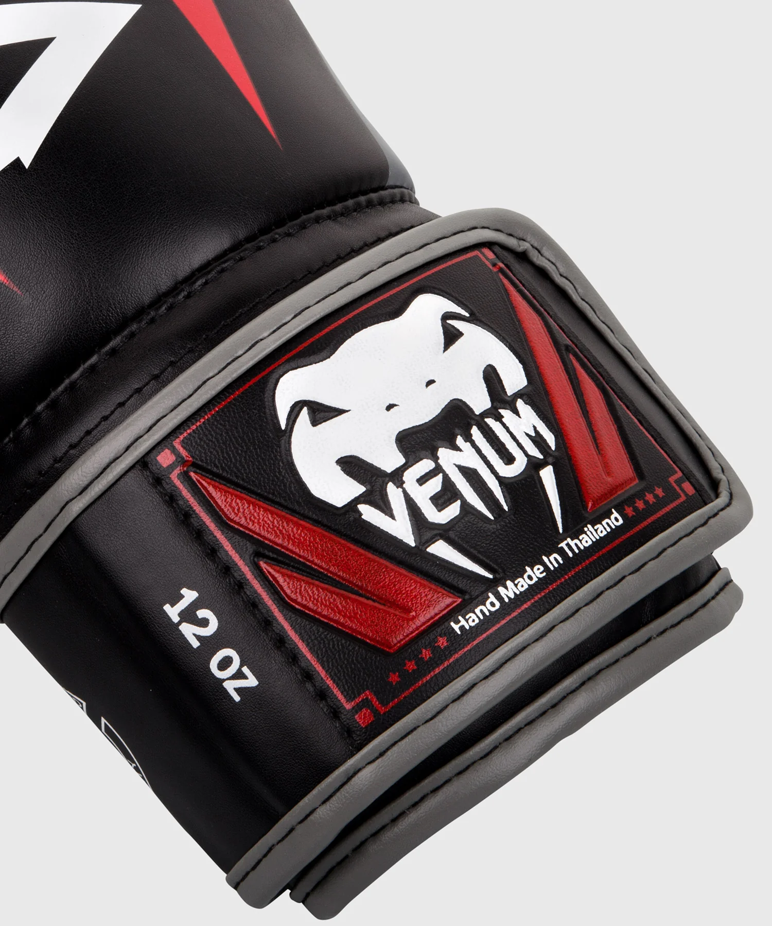 Venum Elite Boxing Gloves - Black/Red/Grey - Image 3