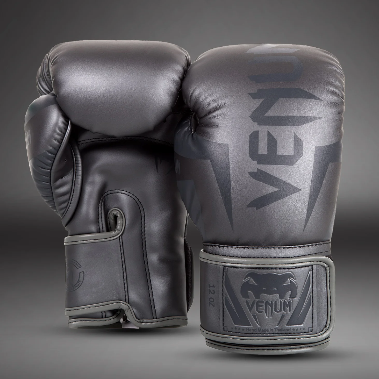 Venum Elite Boxing Gloves - Grey/Grey - Image 2