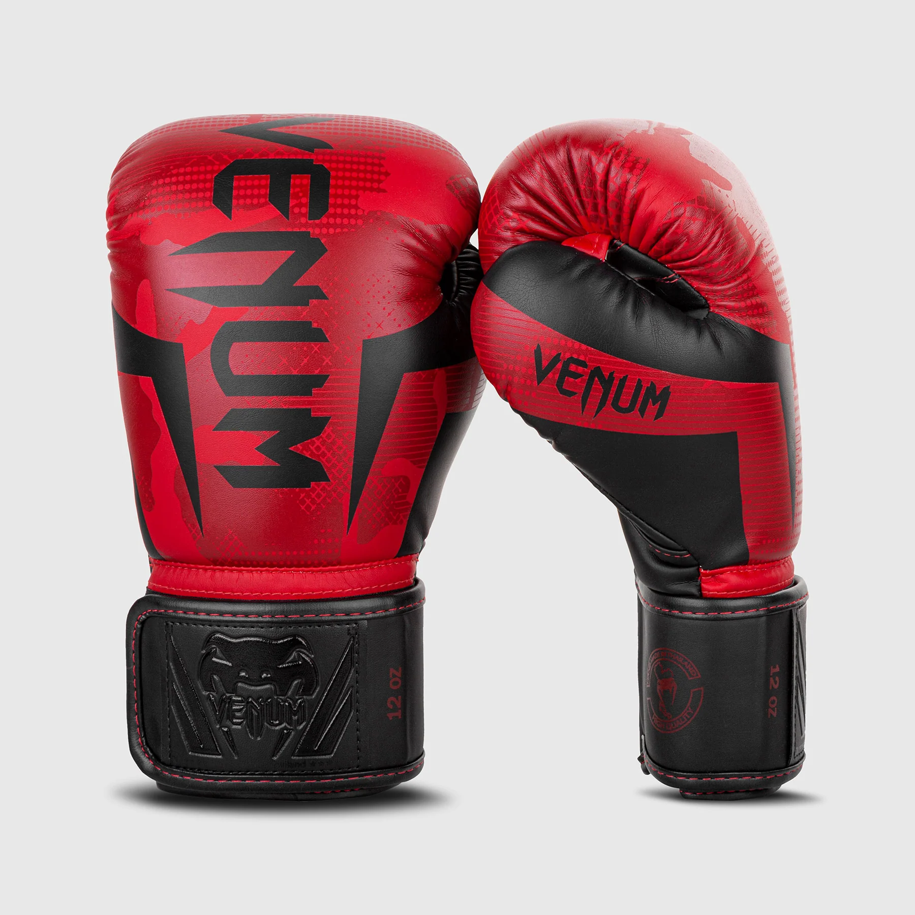 Venum Elite Boxing Gloves - Red/Camo - Image 2