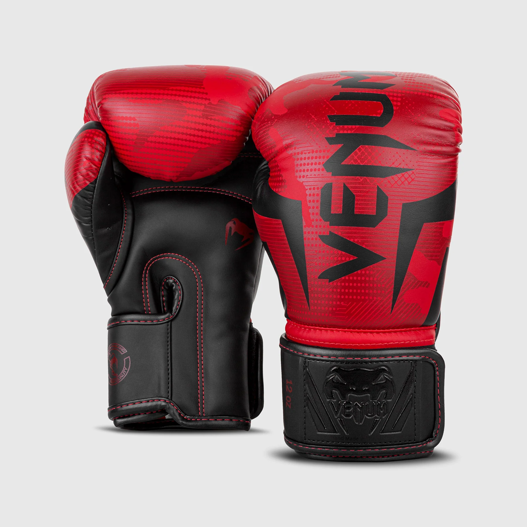 Venum Elite Boxing Gloves - Red/Camo - Image 3