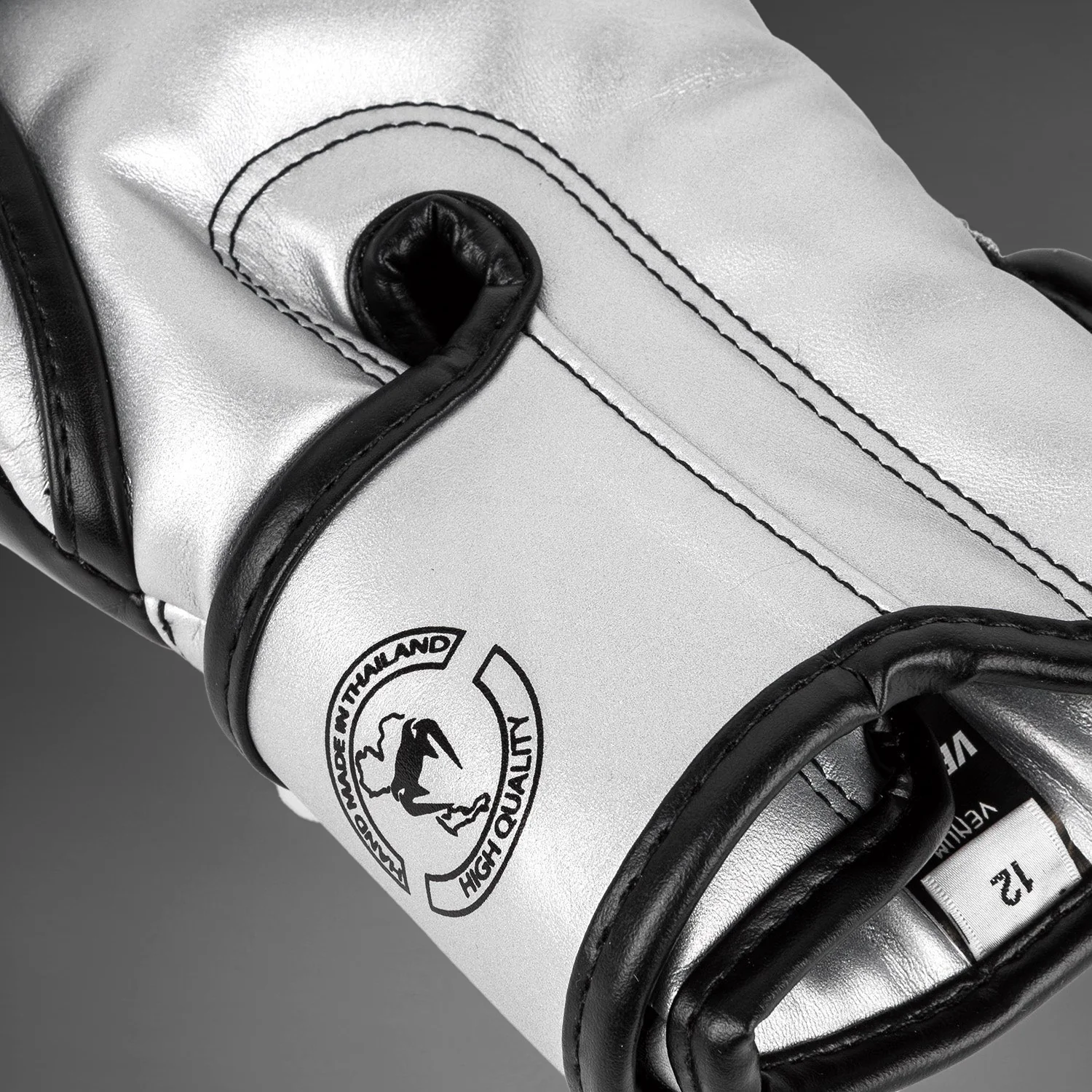 Venum Elite Boxing Gloves - Silver/Black - Image 7