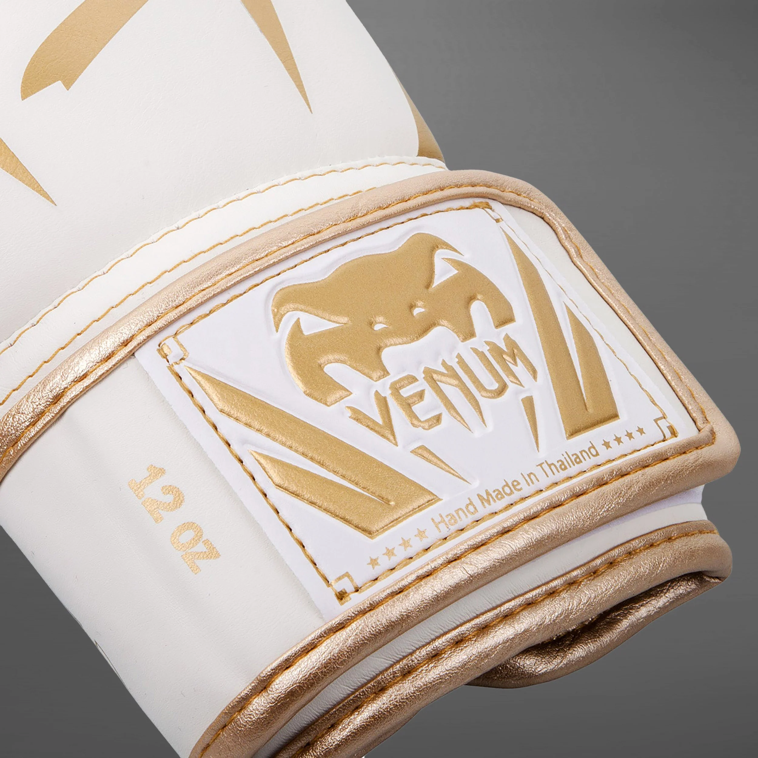 Venum Elite Boxing Gloves - White/Gold - Image 3