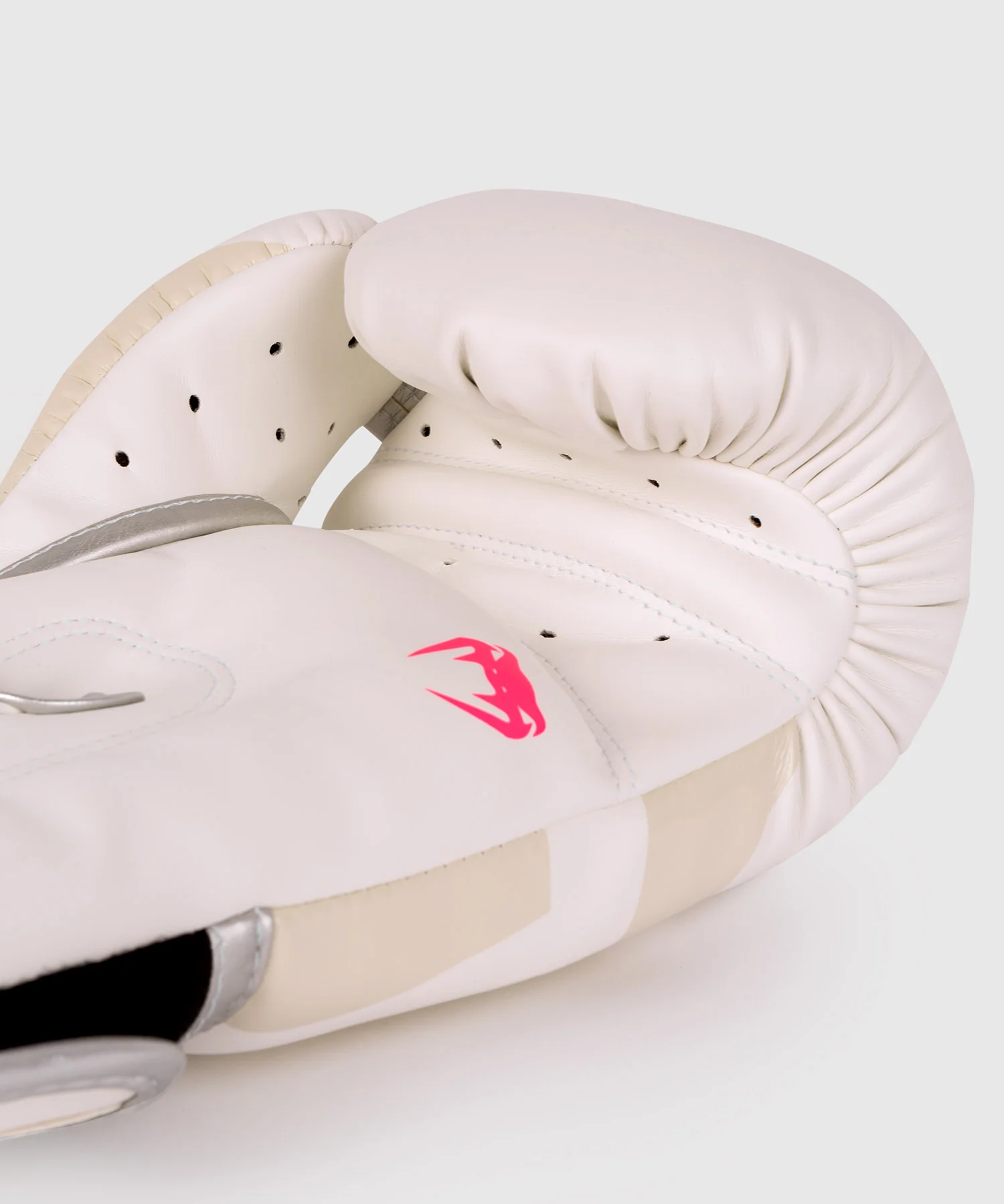 Venum Elite Boxing Gloves - White/Silver-Pink - Image 5