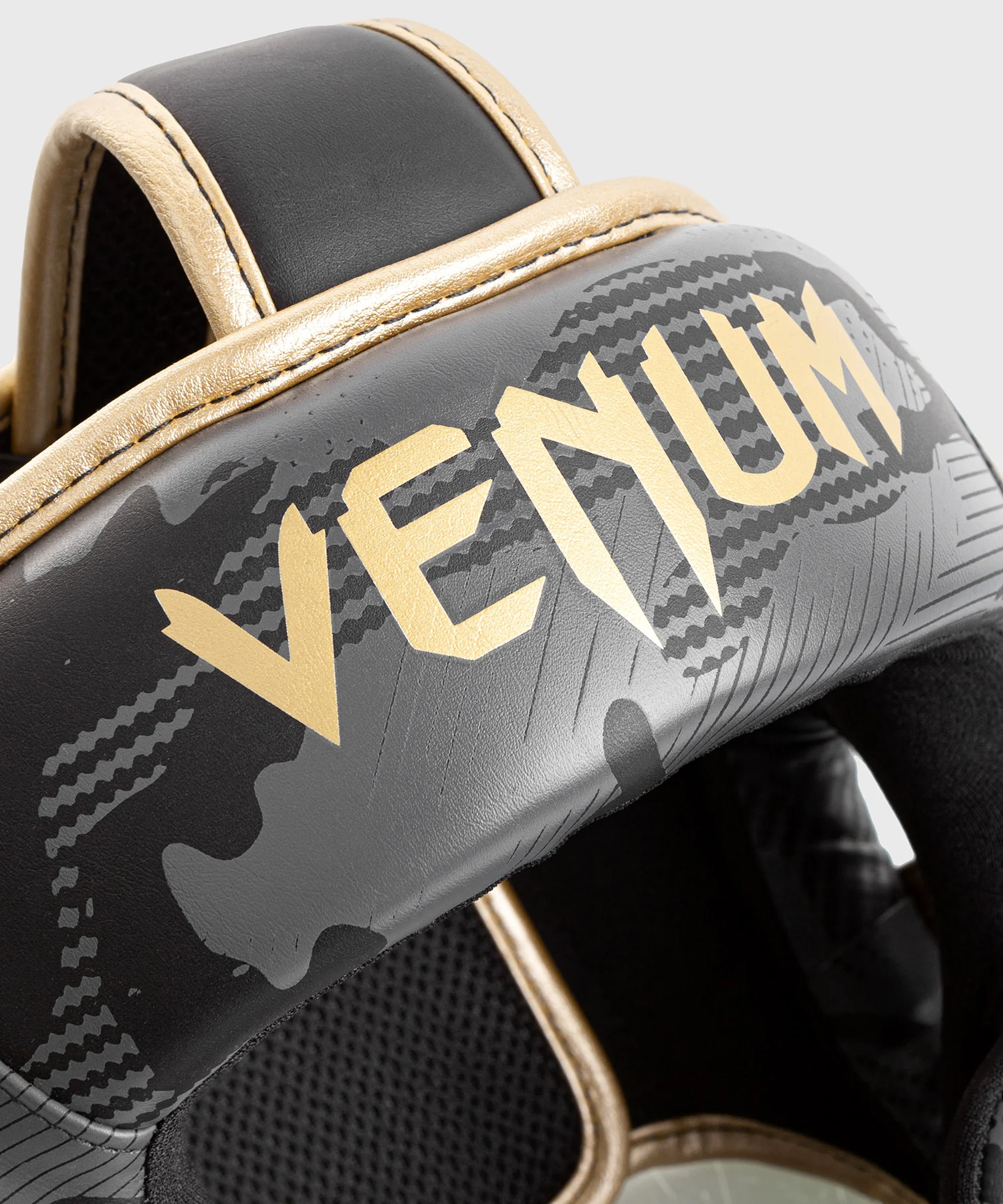 Venum Elite Boxing Headgear - Dark camo/Gold - Image 4