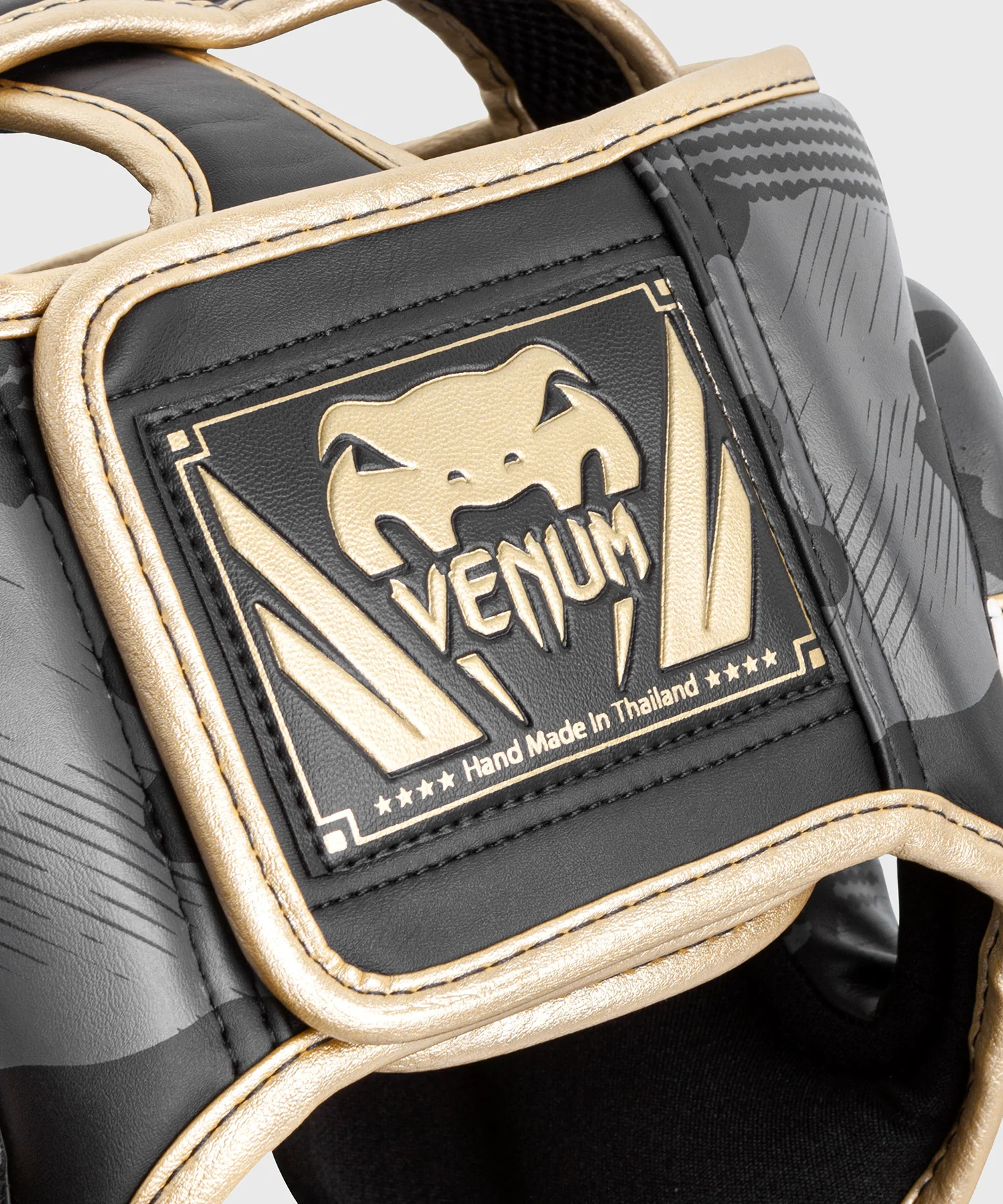 Venum Elite Boxing Headgear - Dark camo/Gold - Image 5