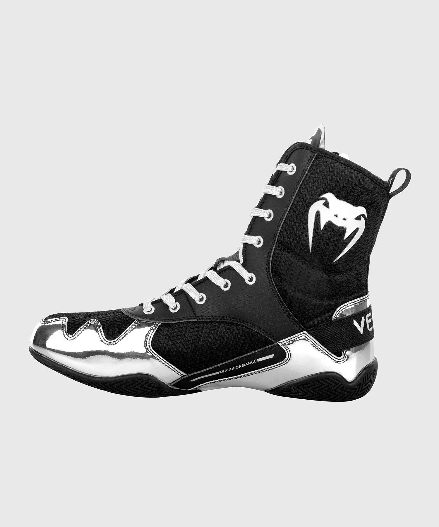 Venum Elite Boxing Shoes - Black/Silver - Image 3