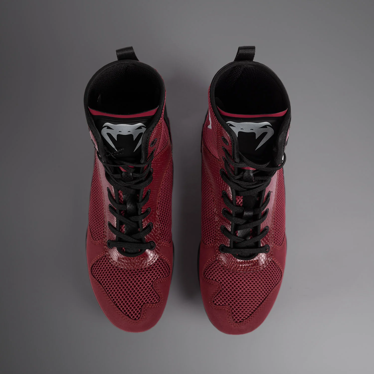 Venum Elite Boxing Shoes - Burgundy / Silver - Image 4